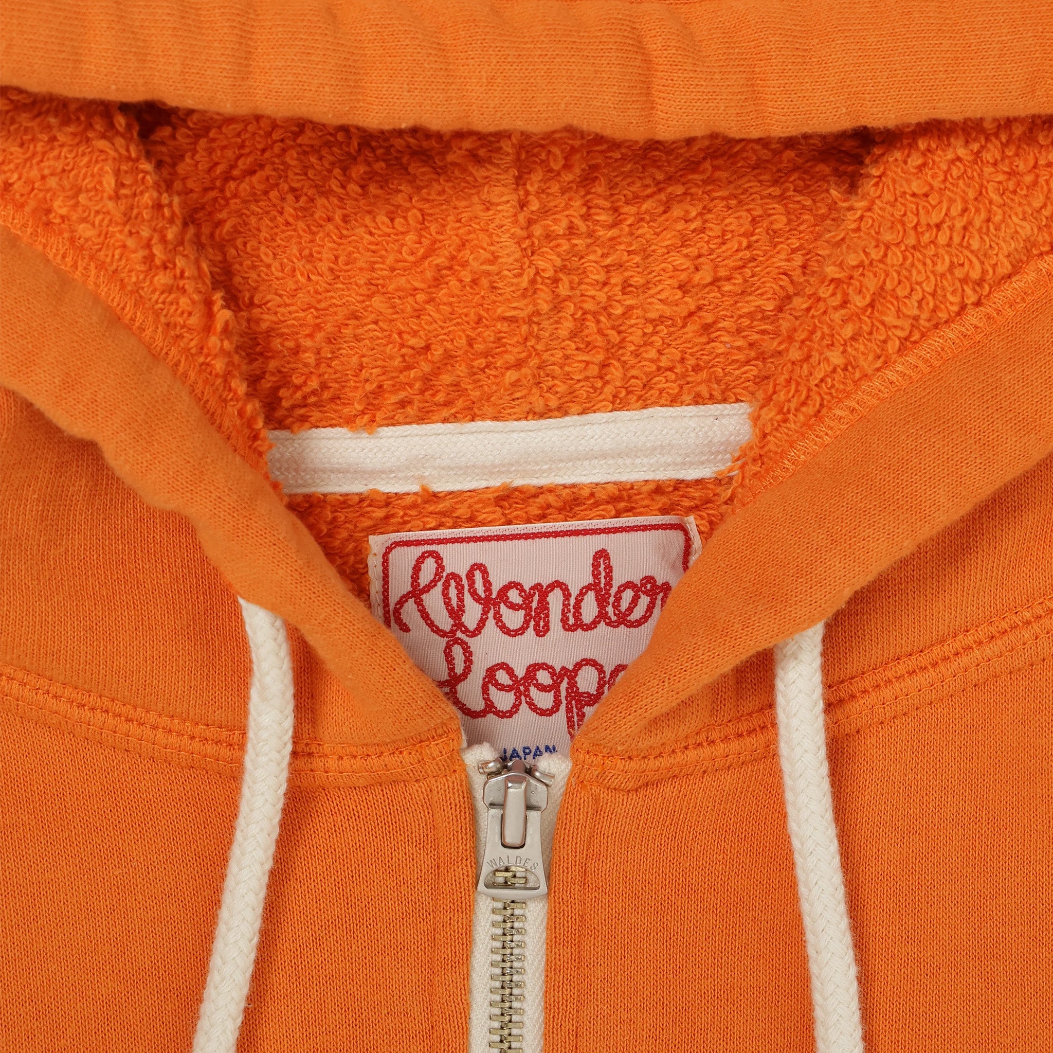 Zip Hoodie - Super Looper French Terry - Orange by Wonder Looper