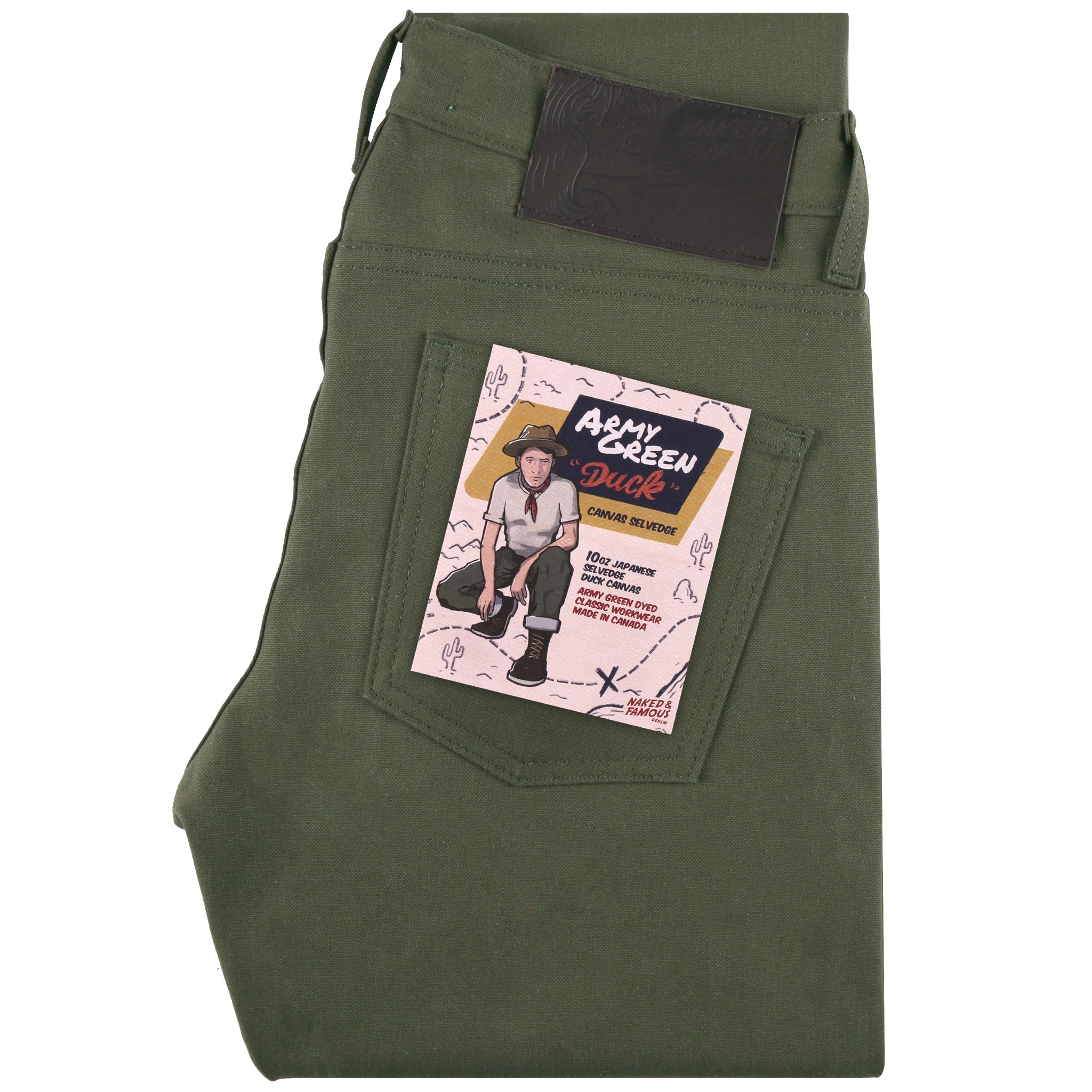 Super Guy - Army Green Duck Selvedge by Naked & Famous Denim