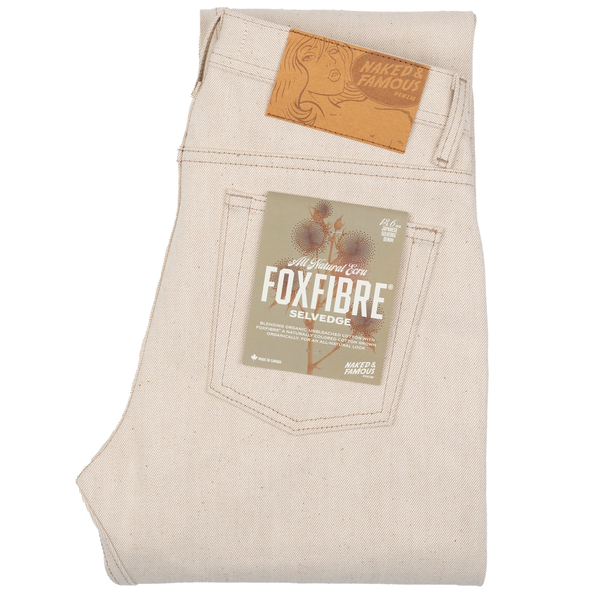 Invisble Guy - All Natural Ecru Foxfibre® Selvedge by Naked & Famous Denim
