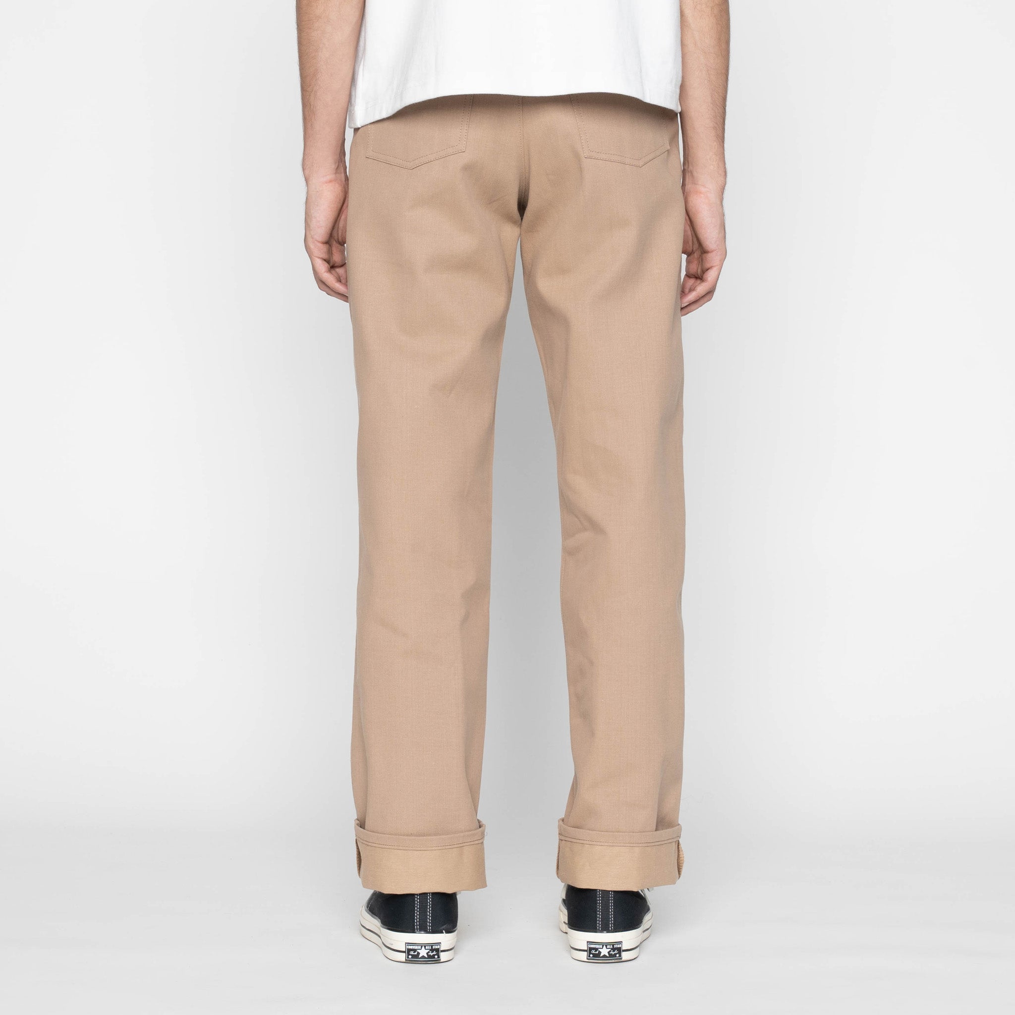 Pleated Trouser - Selvedge Slacks Beige by Naked & Famous Denim