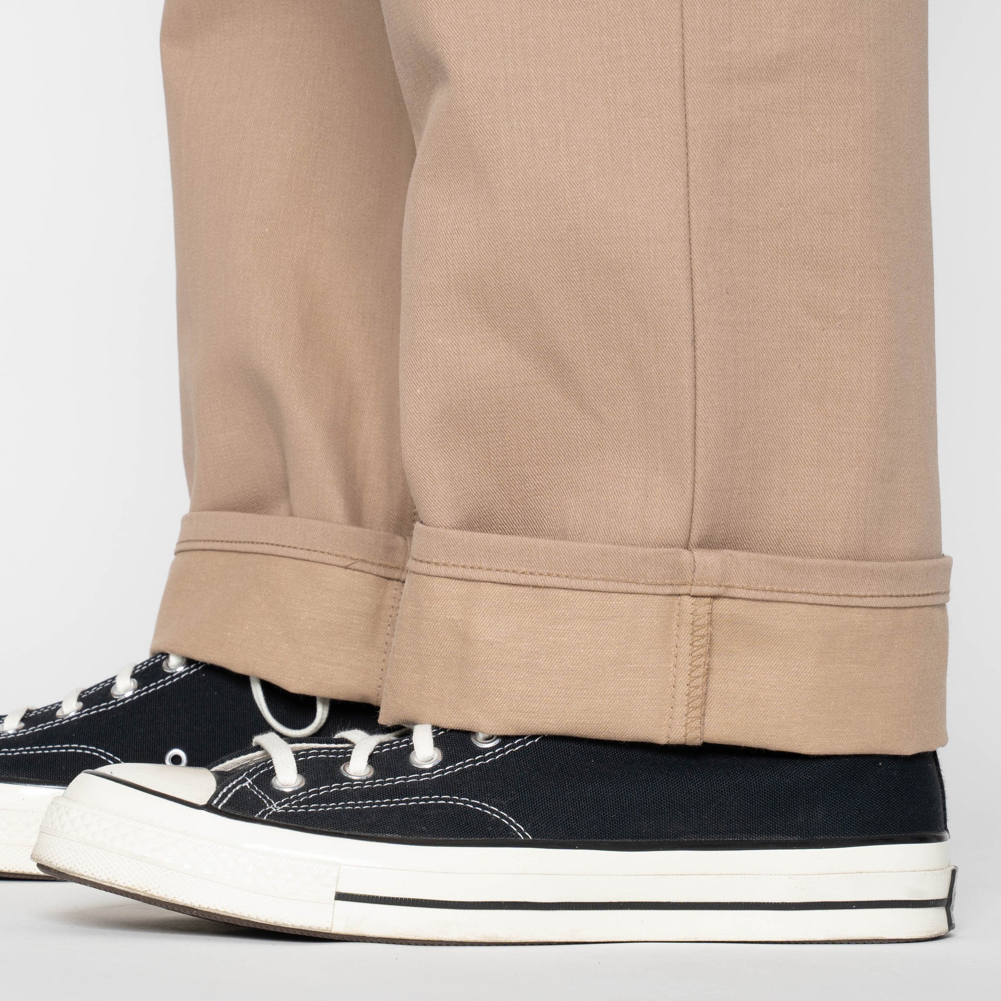 Pleated Trouser - Selvedge Slacks Beige by Naked & Famous Denim