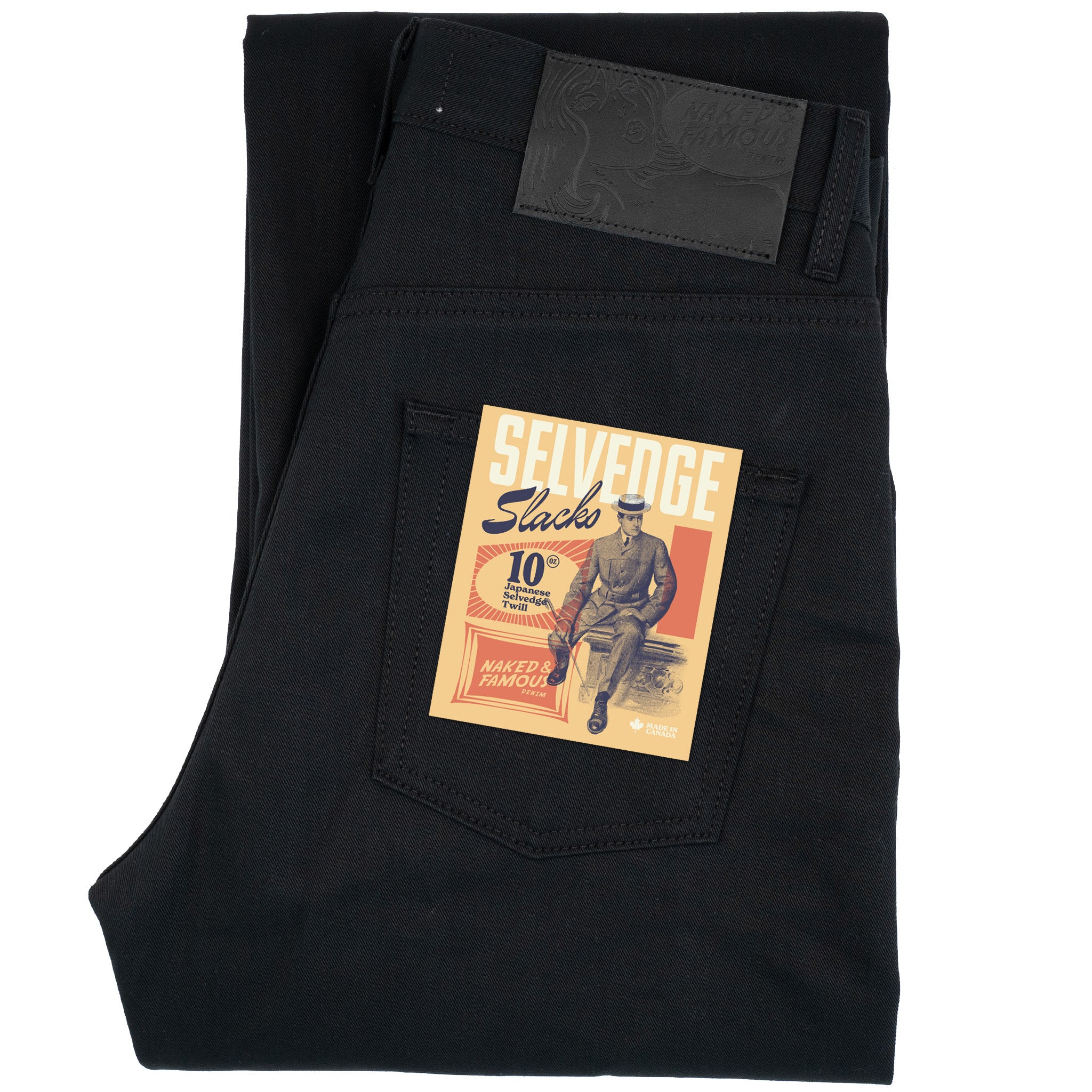 Strong Guy - Selvedge Slacks Black by Naked & Famous Denim