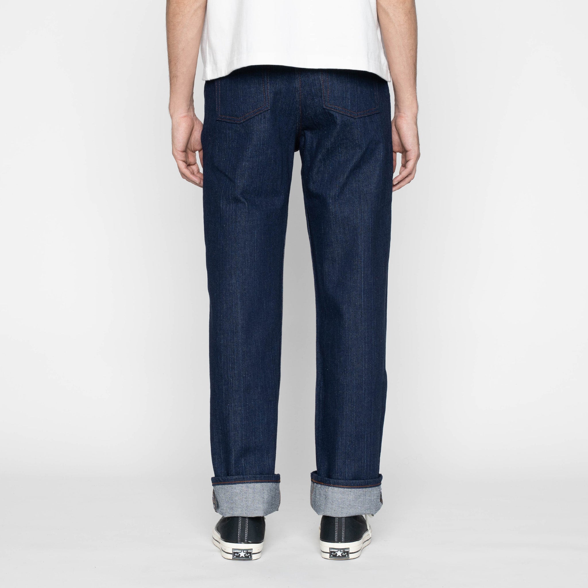 Pleated Trouser - Vertical Slub Denim by Naked & Famous Denim