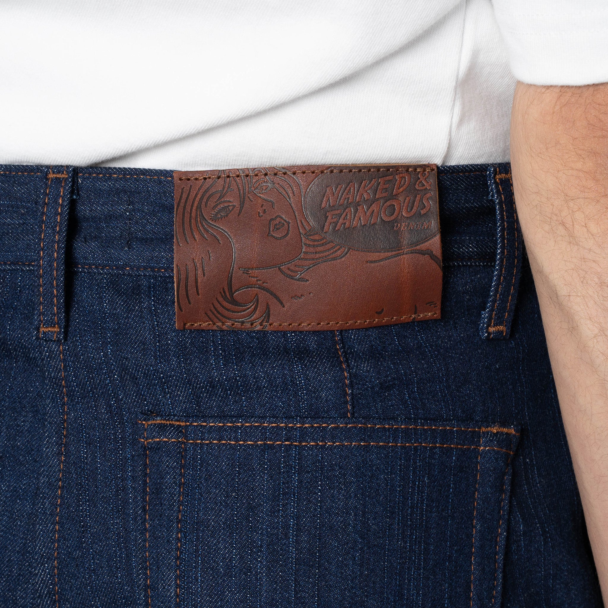 Pleated Trouser - Vertical Slub Denim by Naked & Famous Denim