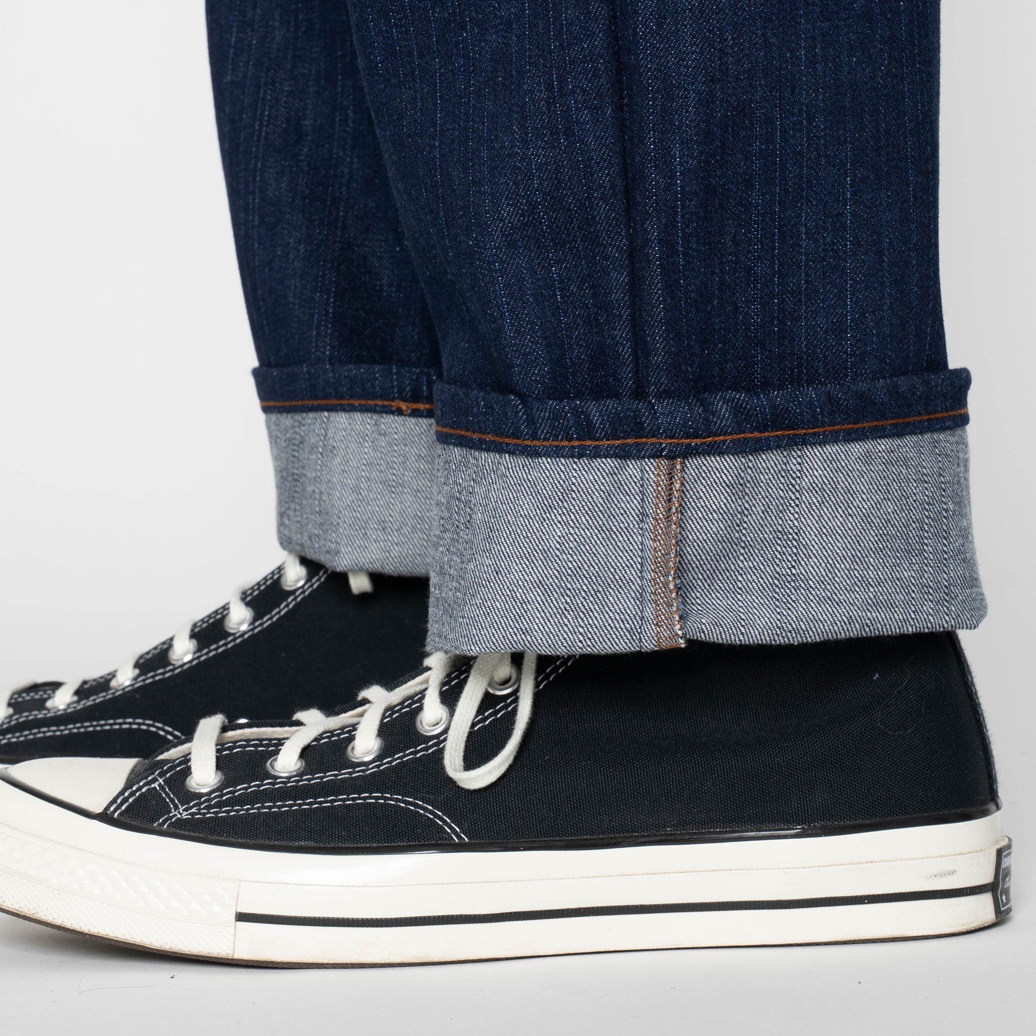 Pleated Trouser - Vertical Slub Denim by Naked & Famous Denim