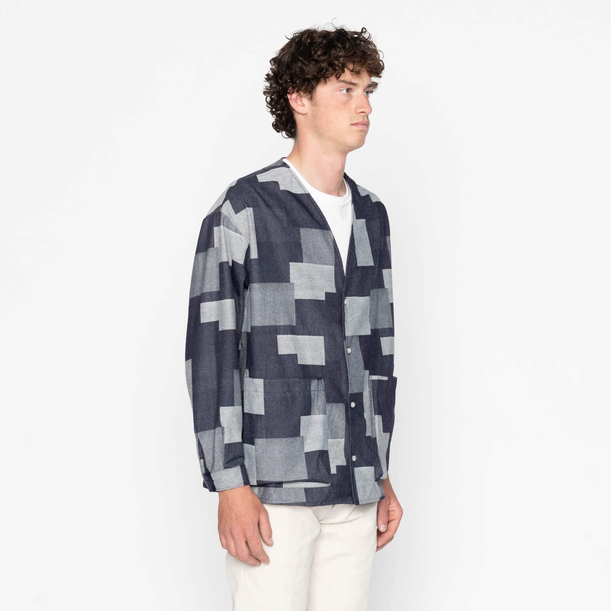 Wise Guy Jacket - Jacquard Denim - Indigo by Naked & Famous Denim