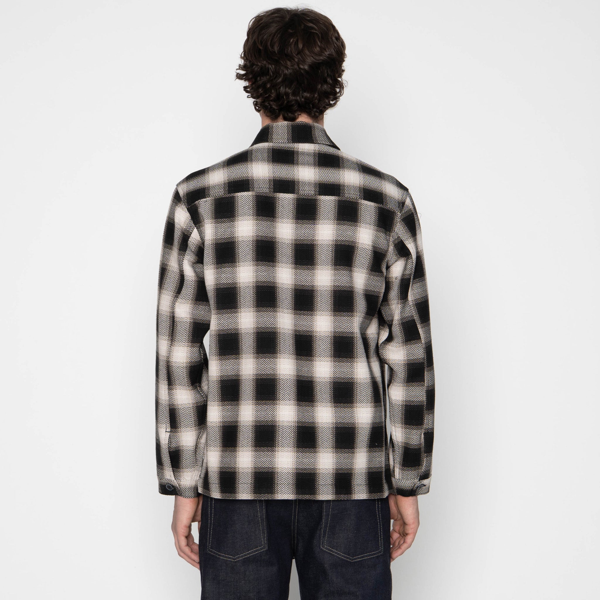 Work Shirt - Trippy Ombre Plaid - Ivory by Naked & Famous Denim