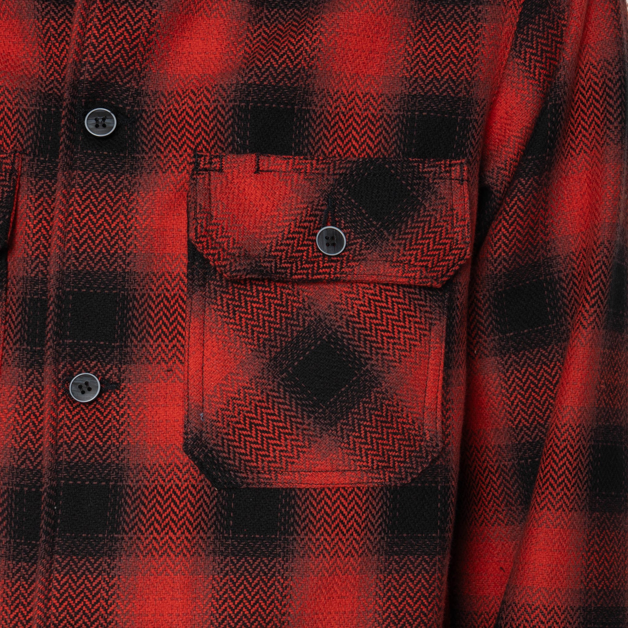 Work Shirt - Trippy Ombre Plaid - Red by Naked & Famous Denim