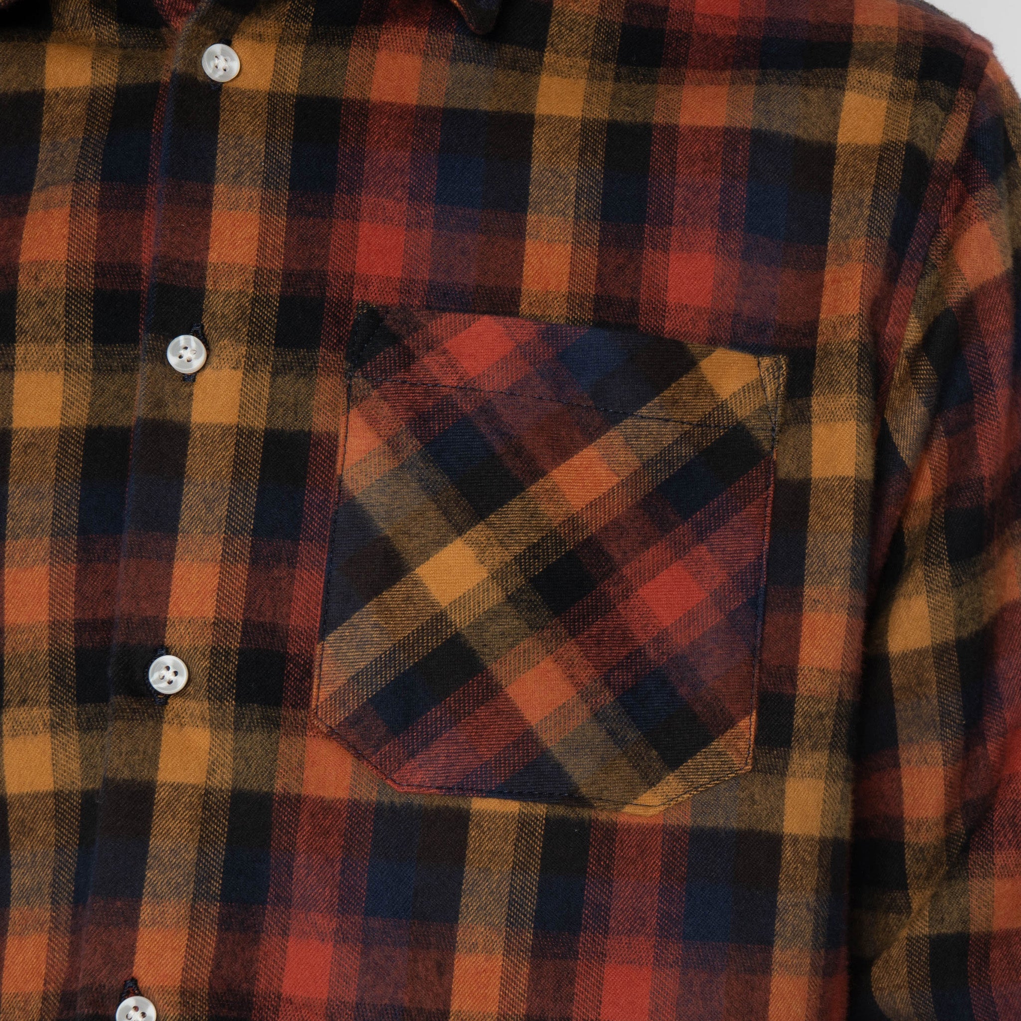 True Shirt - Shaggy Flannel - Red/Amber/Navy by Naked & Famous Denim