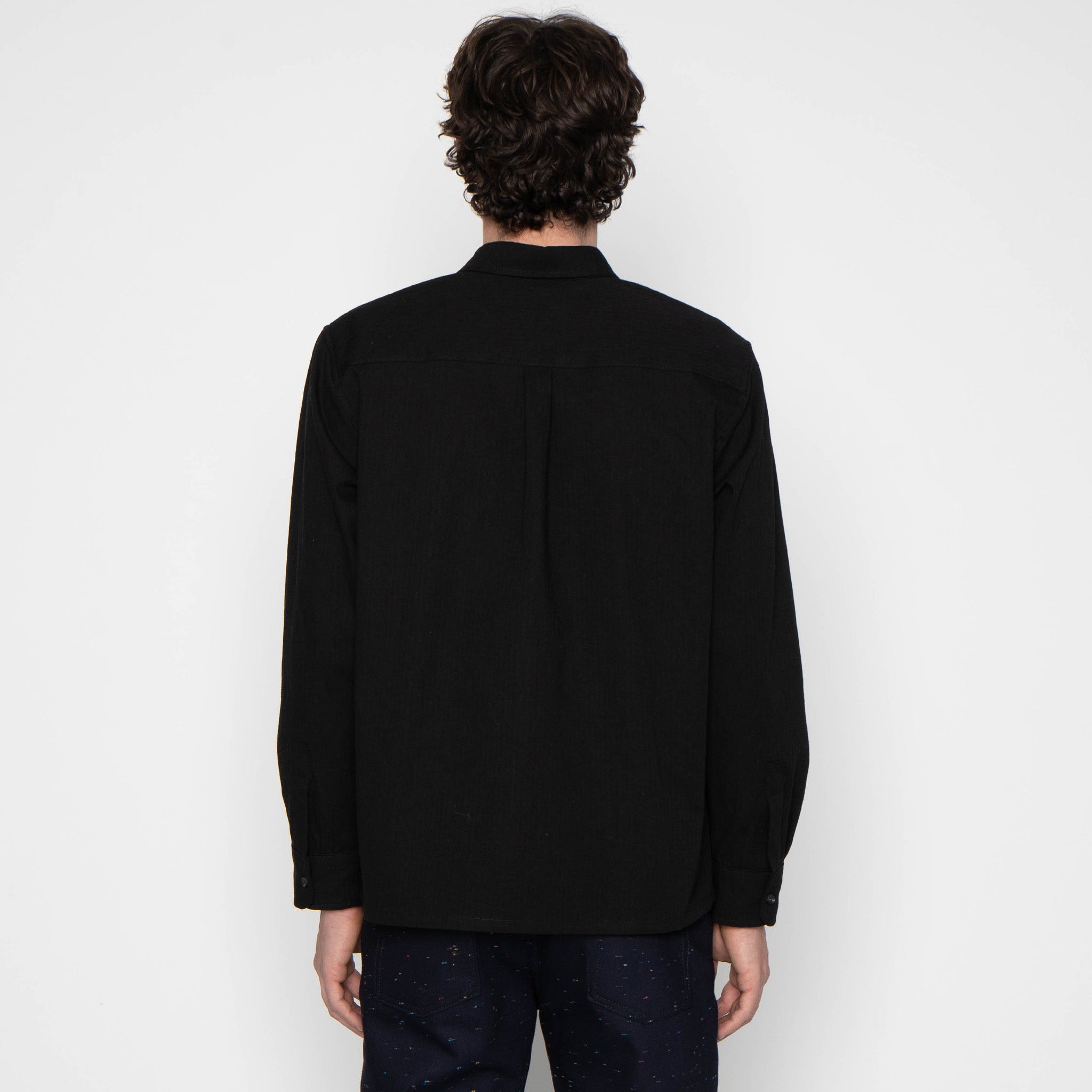 True Shirt - Black Herringbone Denim - Black by Naked & Famous Denim
