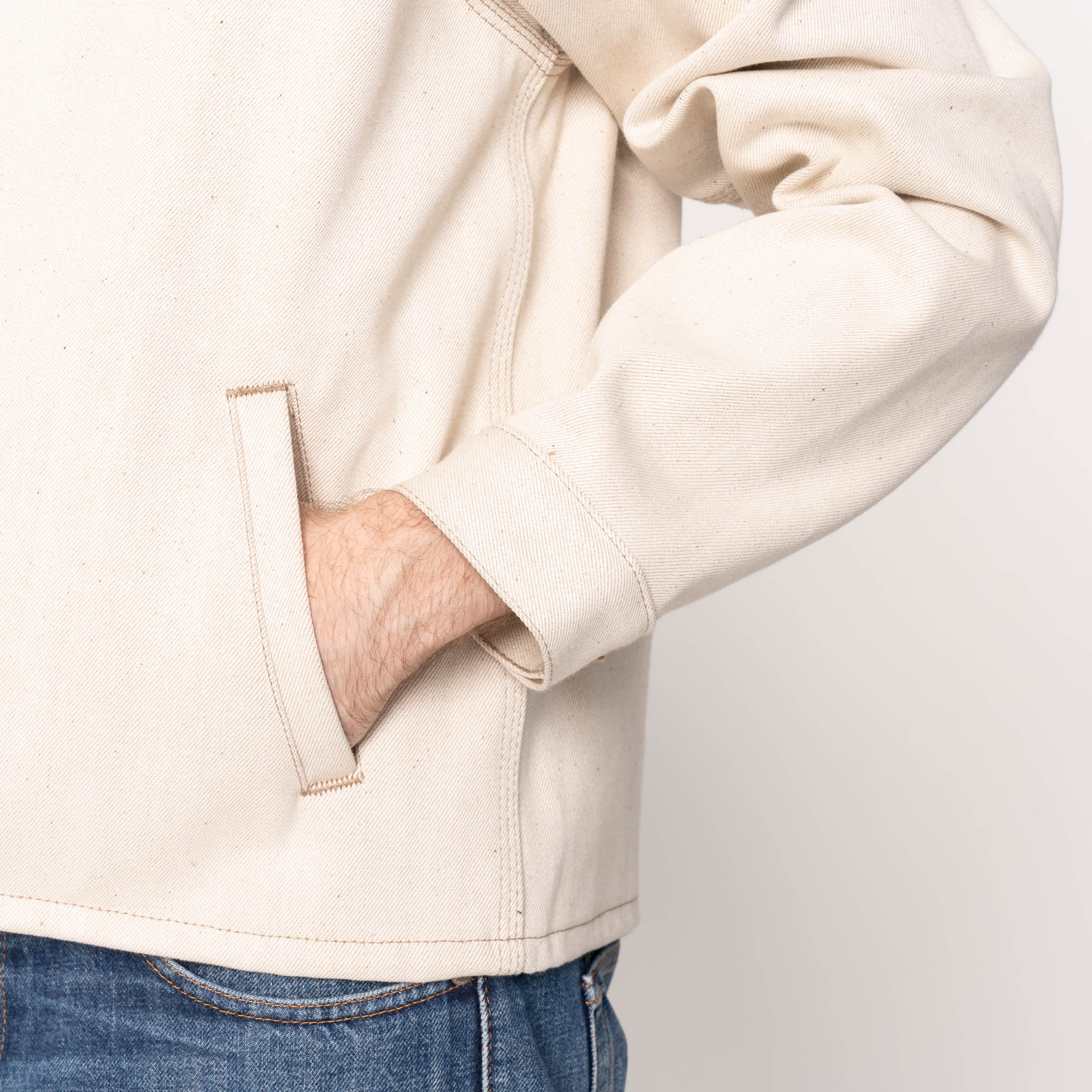 Zip Jacket - All Natural Ecru Foxfibre® Selvedge by Naked & Famous Denim