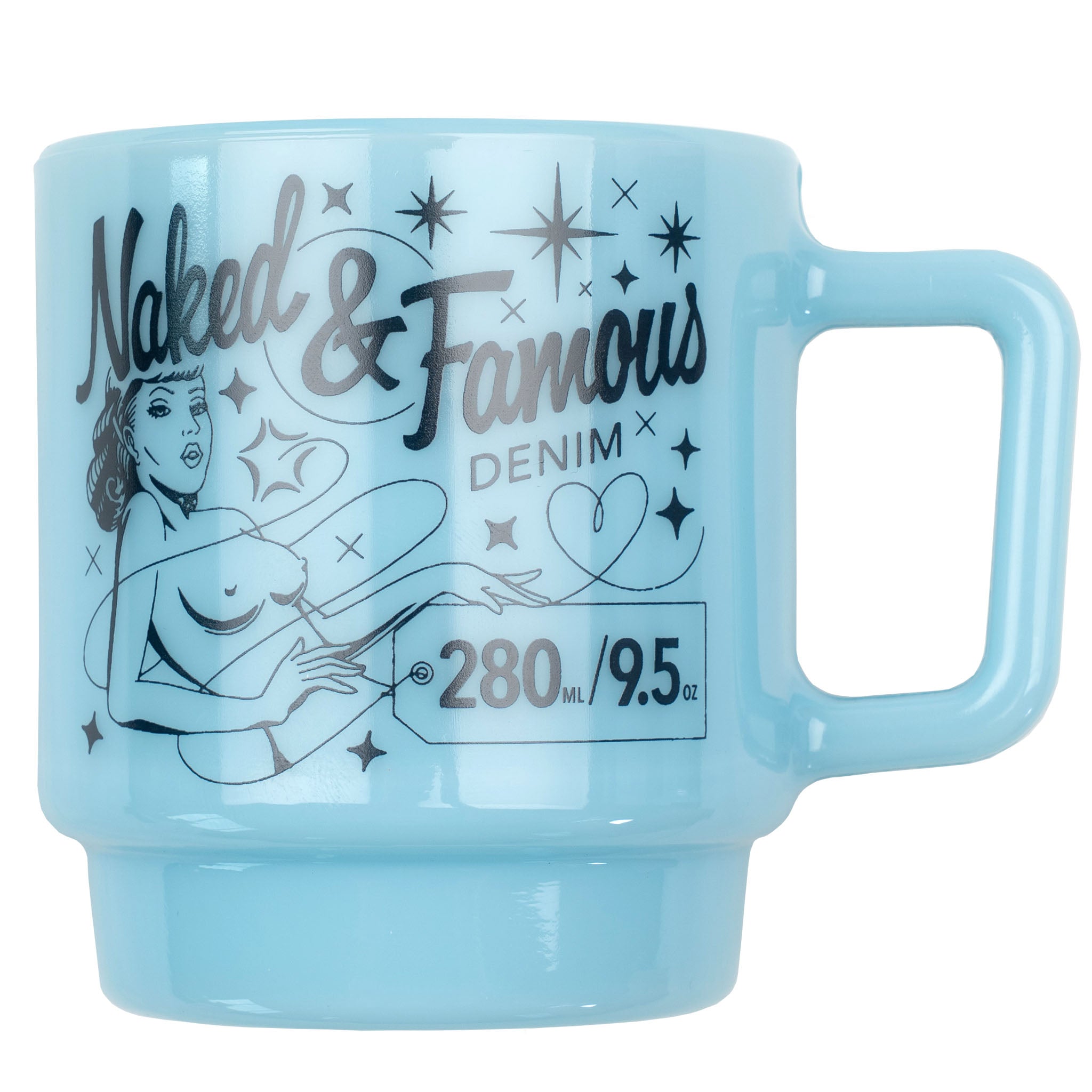 Milk Glass Stackable Mug - Delphite Blue by Naked & Famous Denim