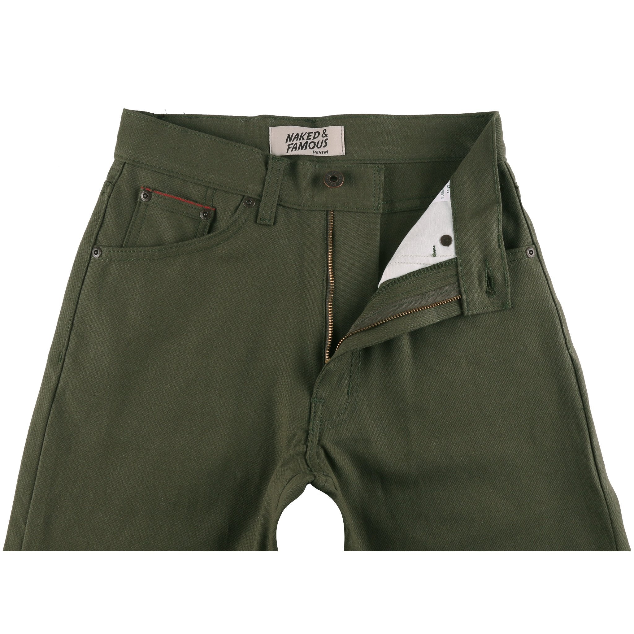 Max - Army Green Duck Selvedge by Naked & Famous Denim