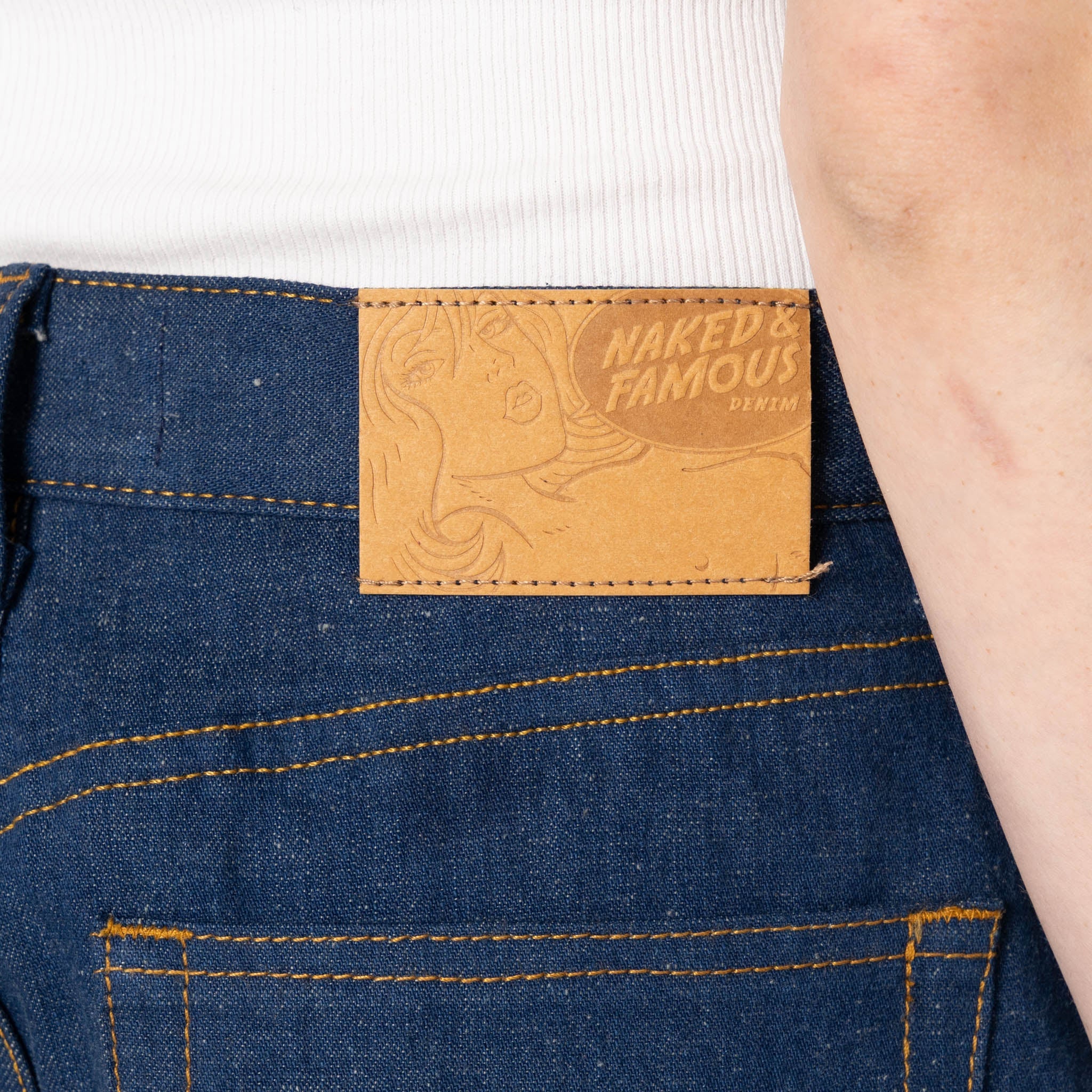Bestie - 2x1 Dungaree Nep Denim - Mid Indigo by Naked & Famous Denim