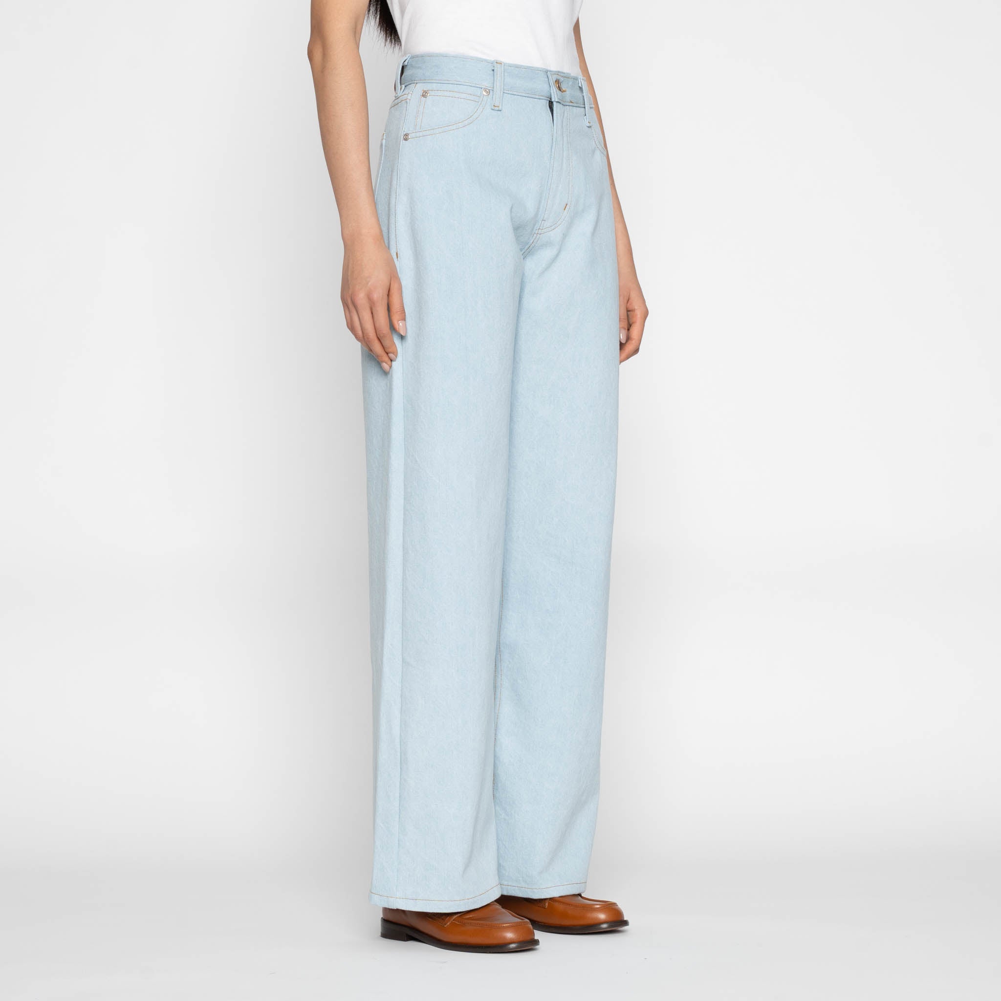 Wide Wild West - Secret Agent Denim - Bleach Blue by Naked & Famous Denim