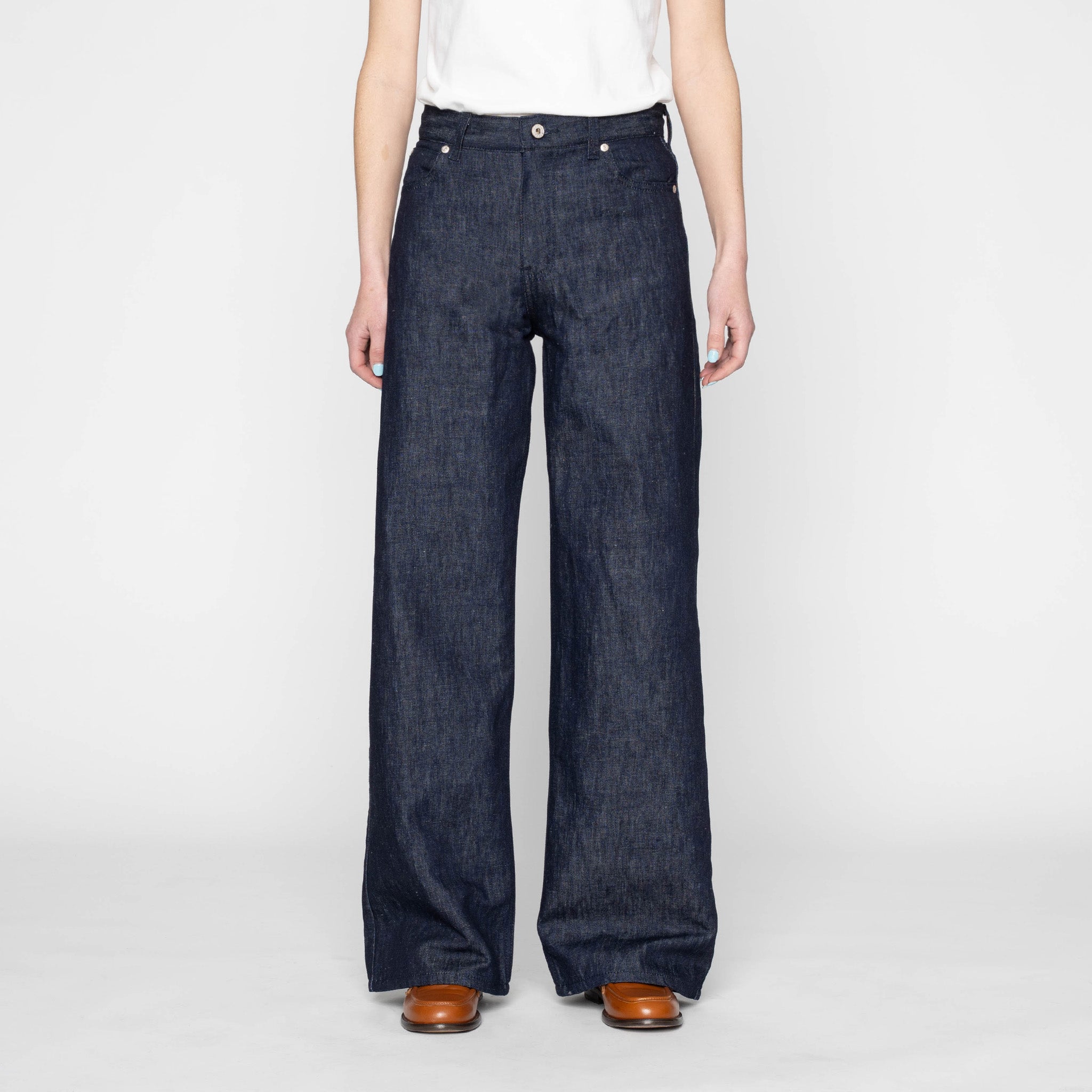 Wide Wild West - Linen Blend Denim - Indigo by Naked & Famous Denim
