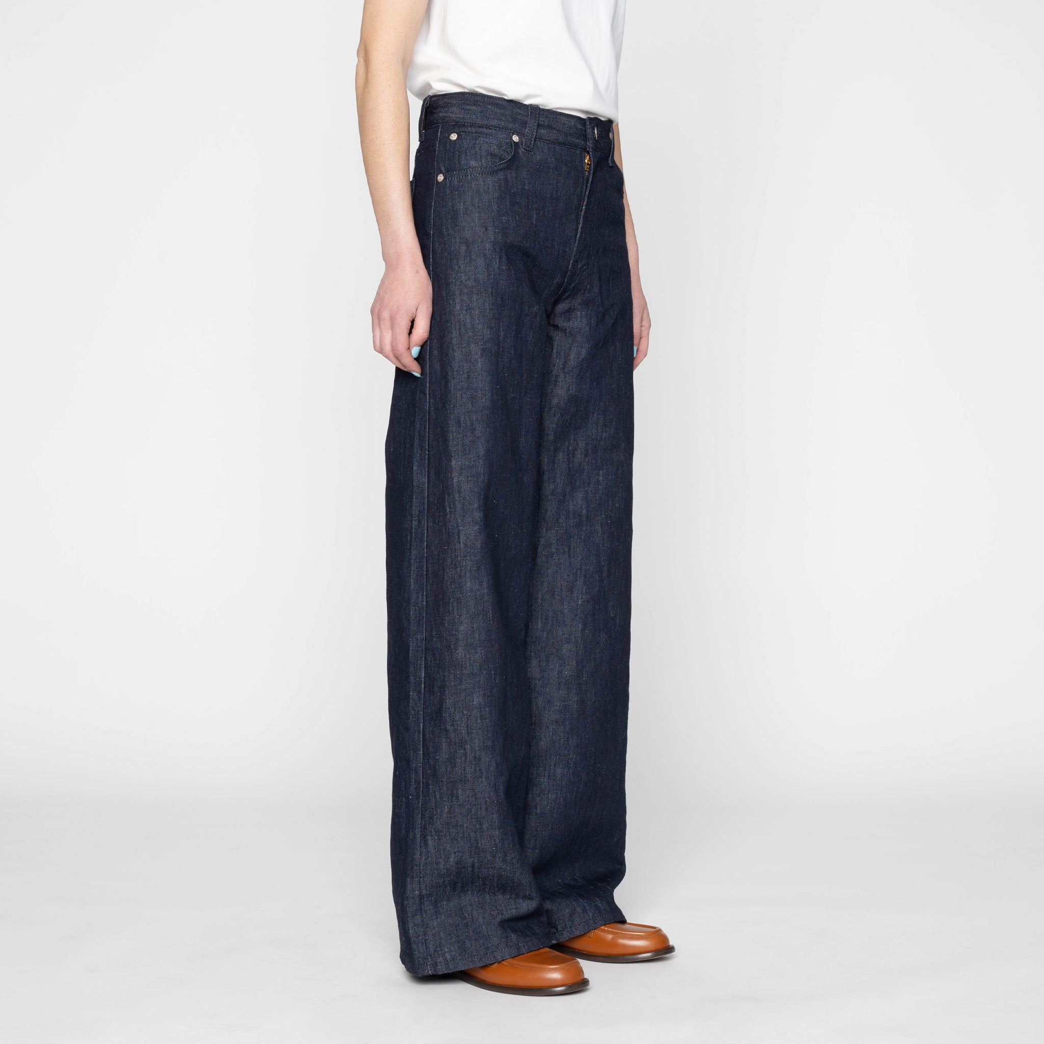 Wide Wild West - Linen Blend Denim - Indigo by Naked & Famous Denim