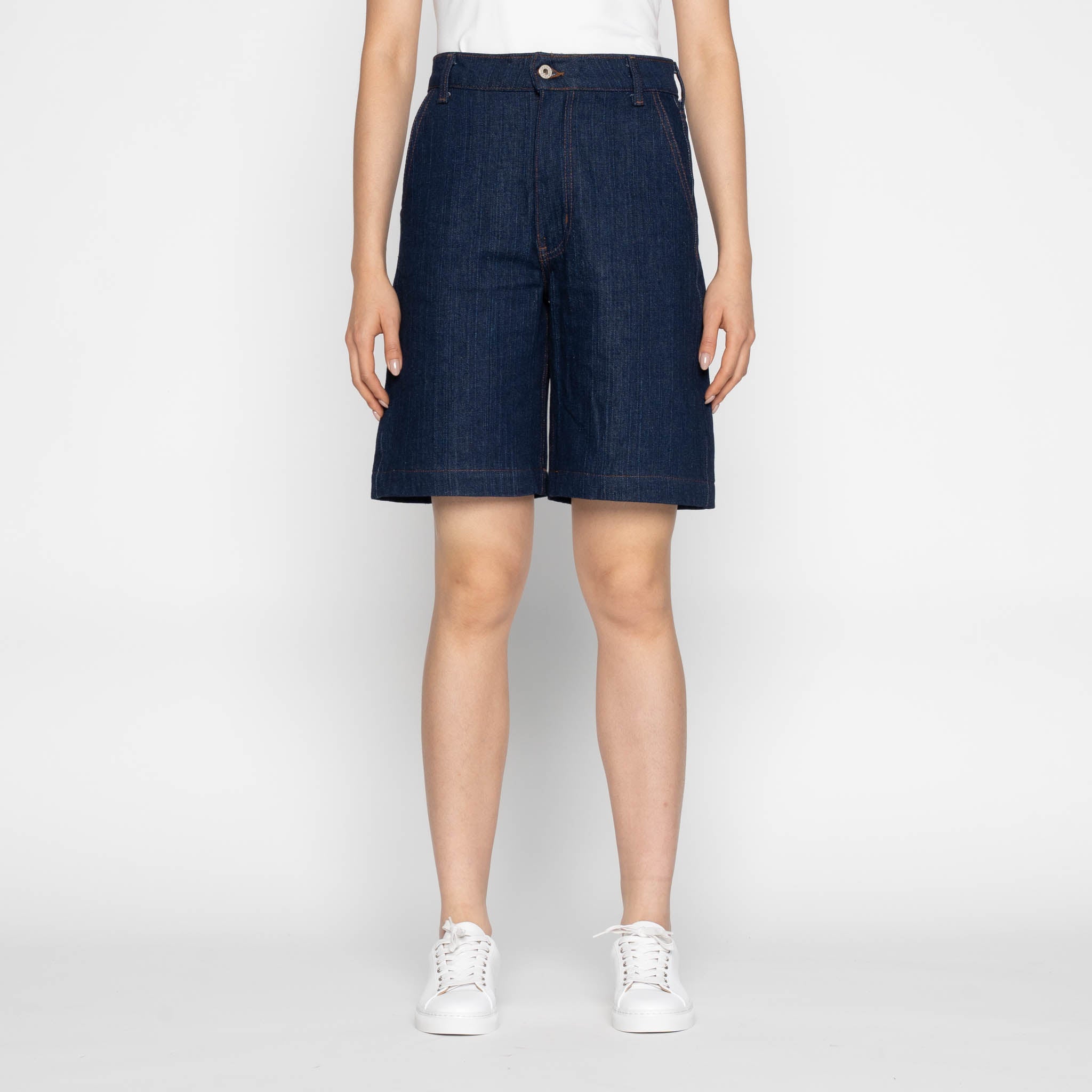 Andie Shorts - Vertical Slub Denim - Indigo by Naked & Famous Denim