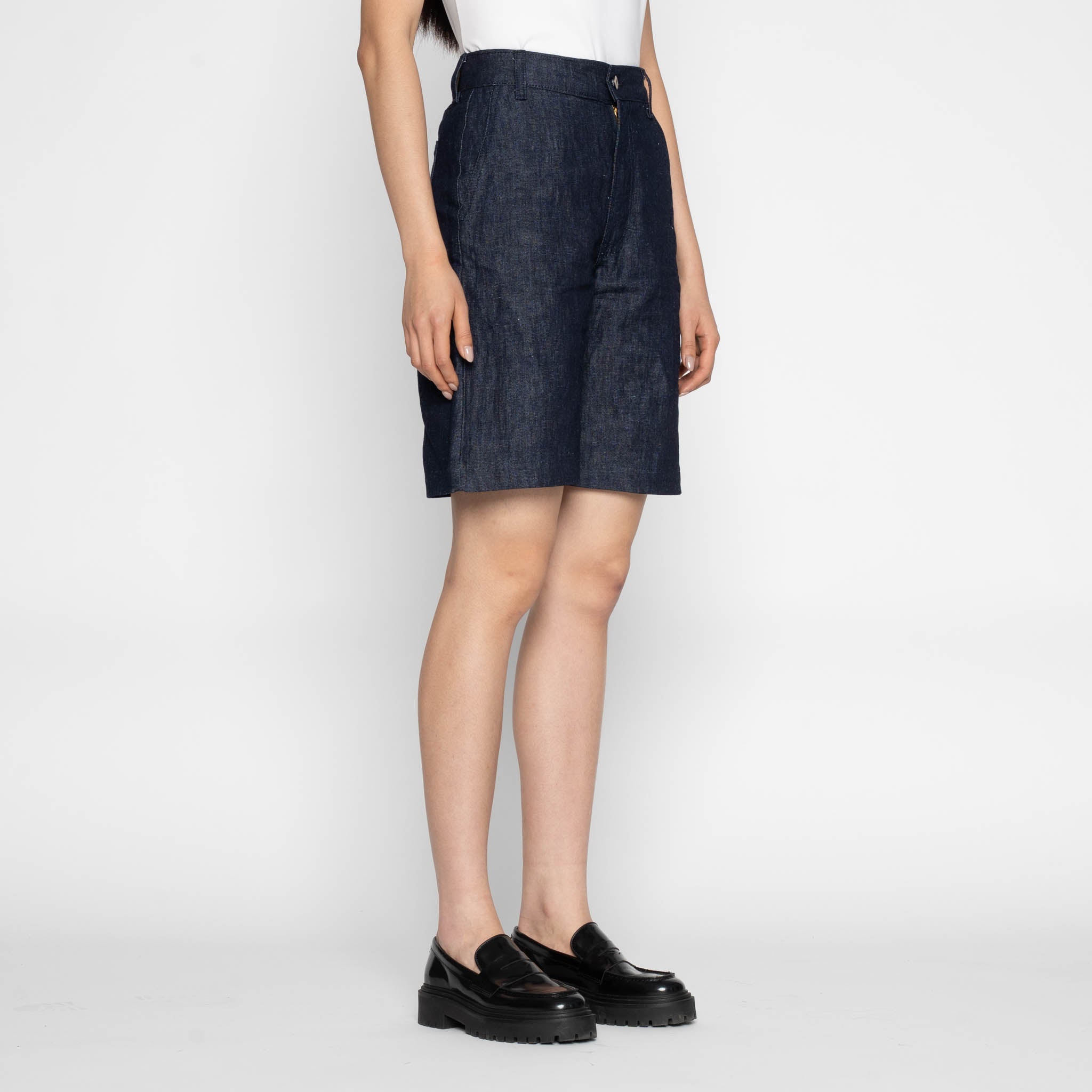Andie Shorts - Linen Blend Denim - Indigo by Naked & Famous Denim