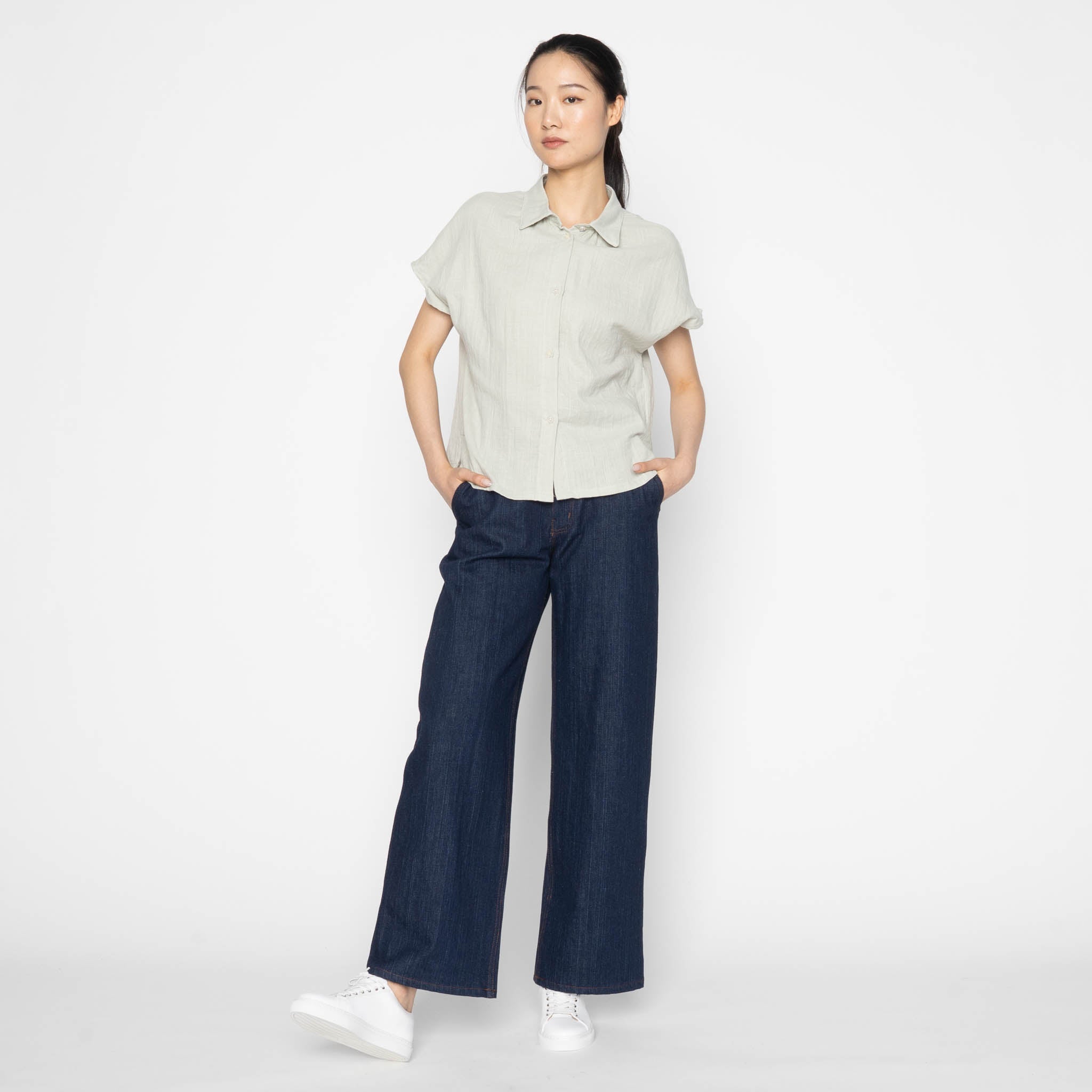 Billie Shirt - Double Weave Gauze - Mint by Naked & Famous Denim