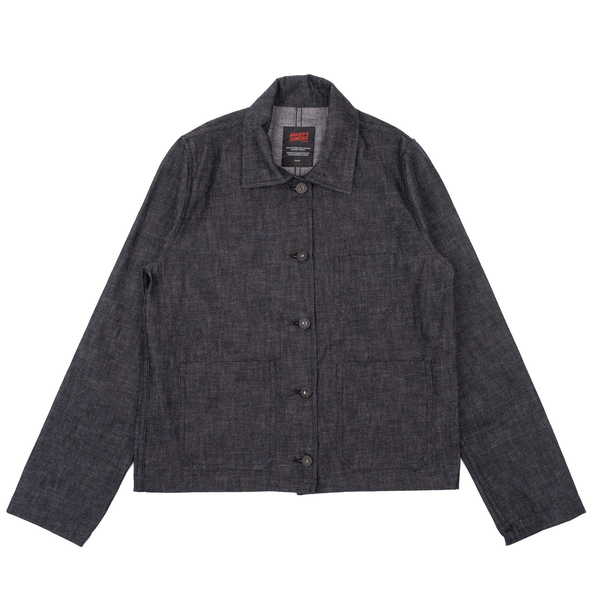 Gracie Jacket - Black Lightweight Denim - Black by Naked & Famous Denim