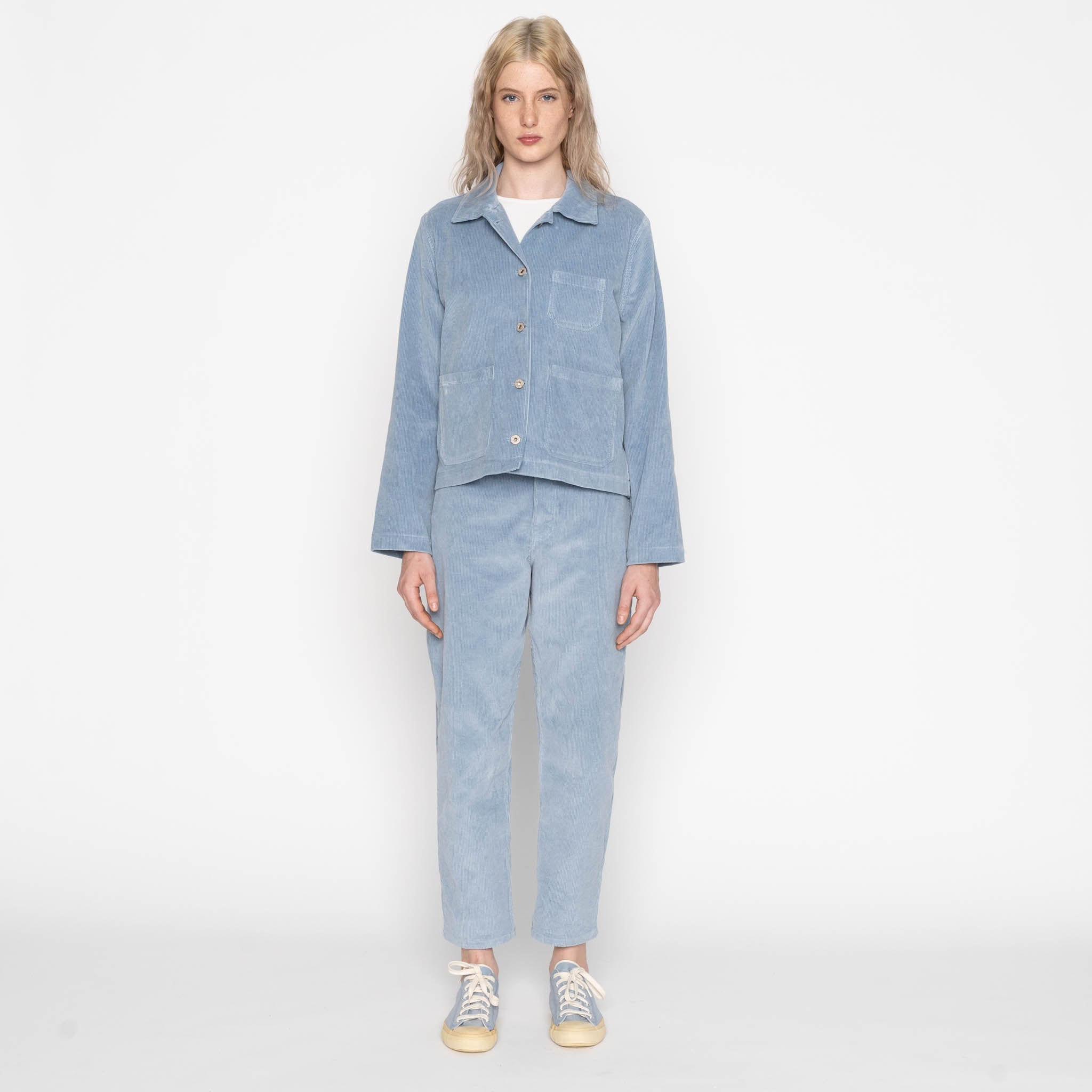 Gracie Jacket - Organic Faded Corduroy - Pale Indigo by Naked & Famous Denim