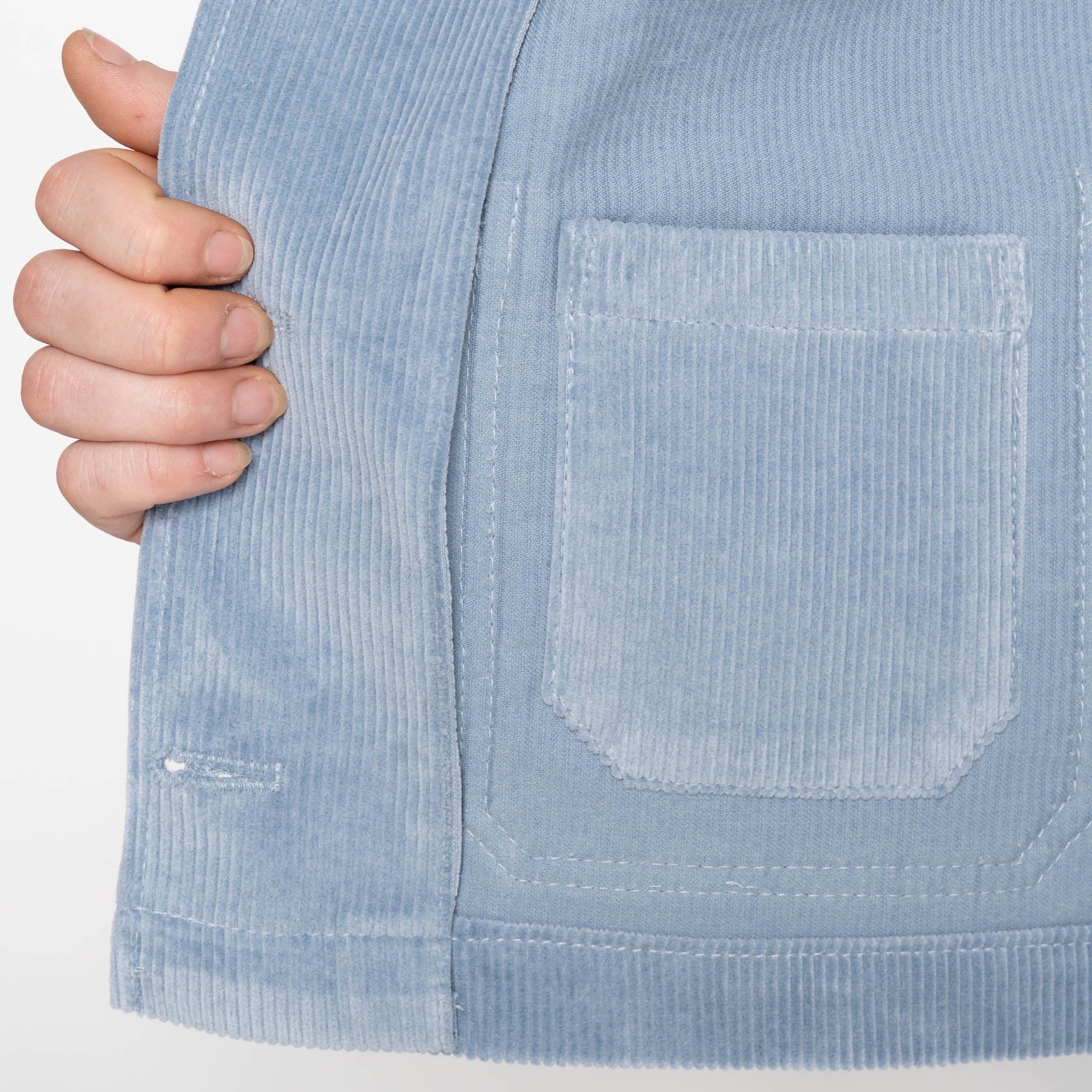 Gracie Jacket - Organic Faded Corduroy - Pale Indigo by Naked & Famous Denim