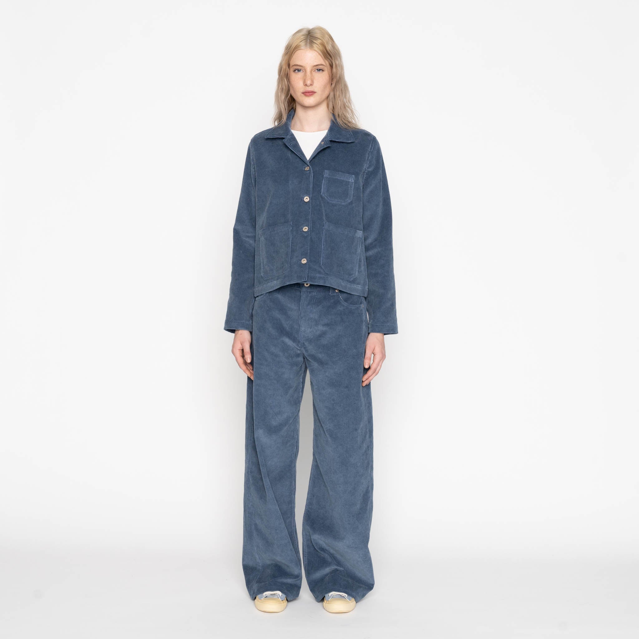 Wide Wild West - Organic Faded Corduroy - Indigo by Naked & Famous Denim