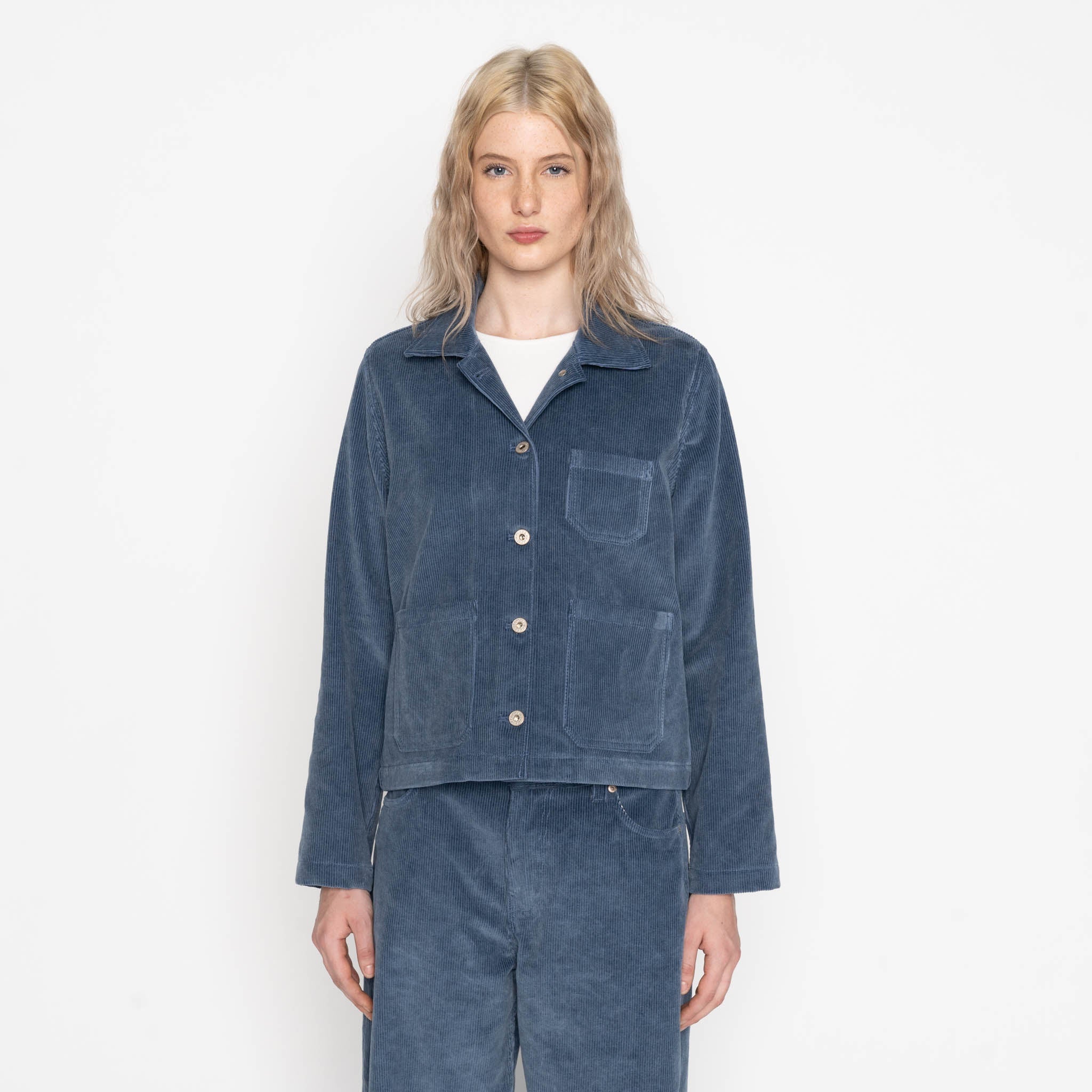Gracie Jacket - Organic Faded Corduroy - Indigo by Naked & Famous Denim