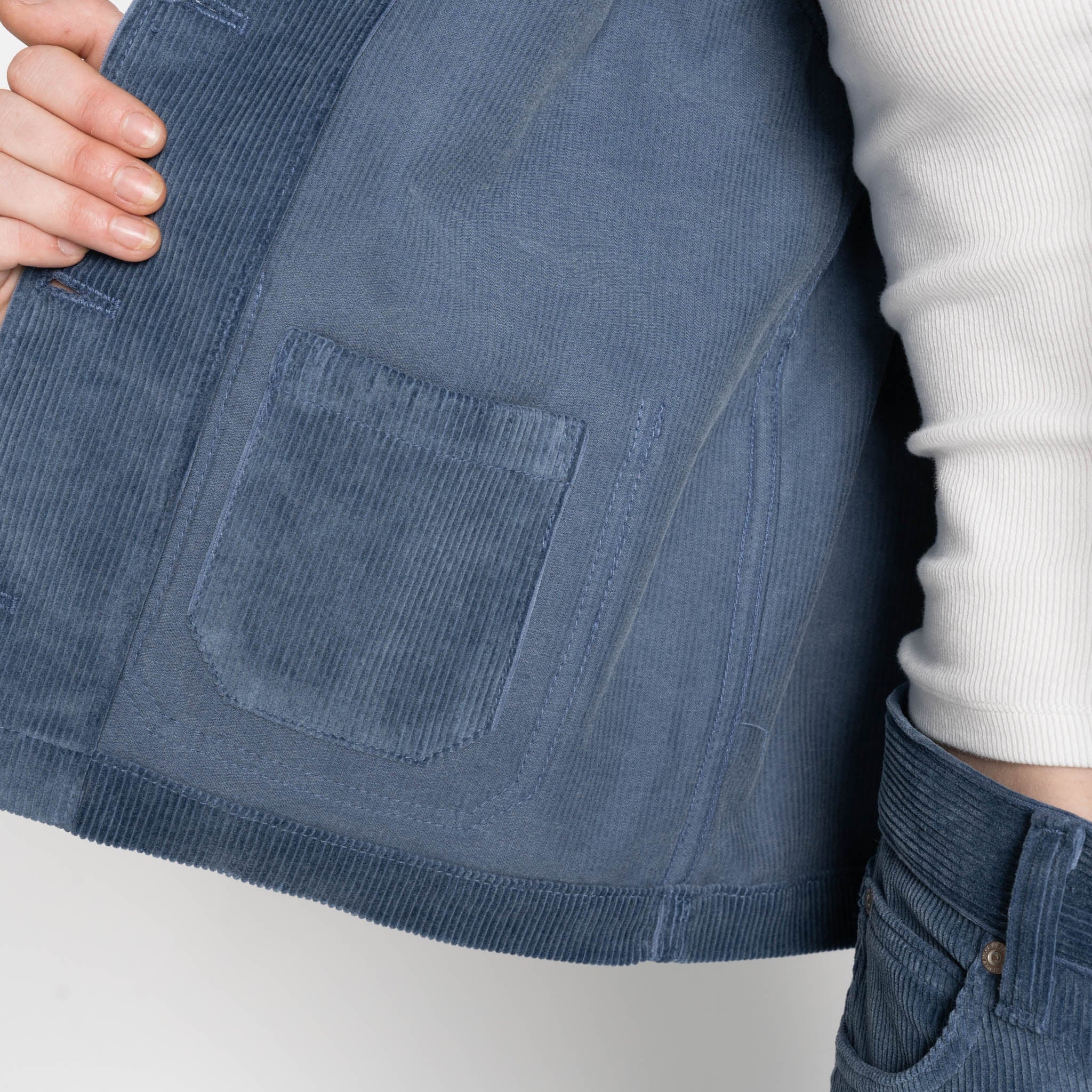 Gracie Jacket - Organic Faded Corduroy - Indigo by Naked & Famous Denim