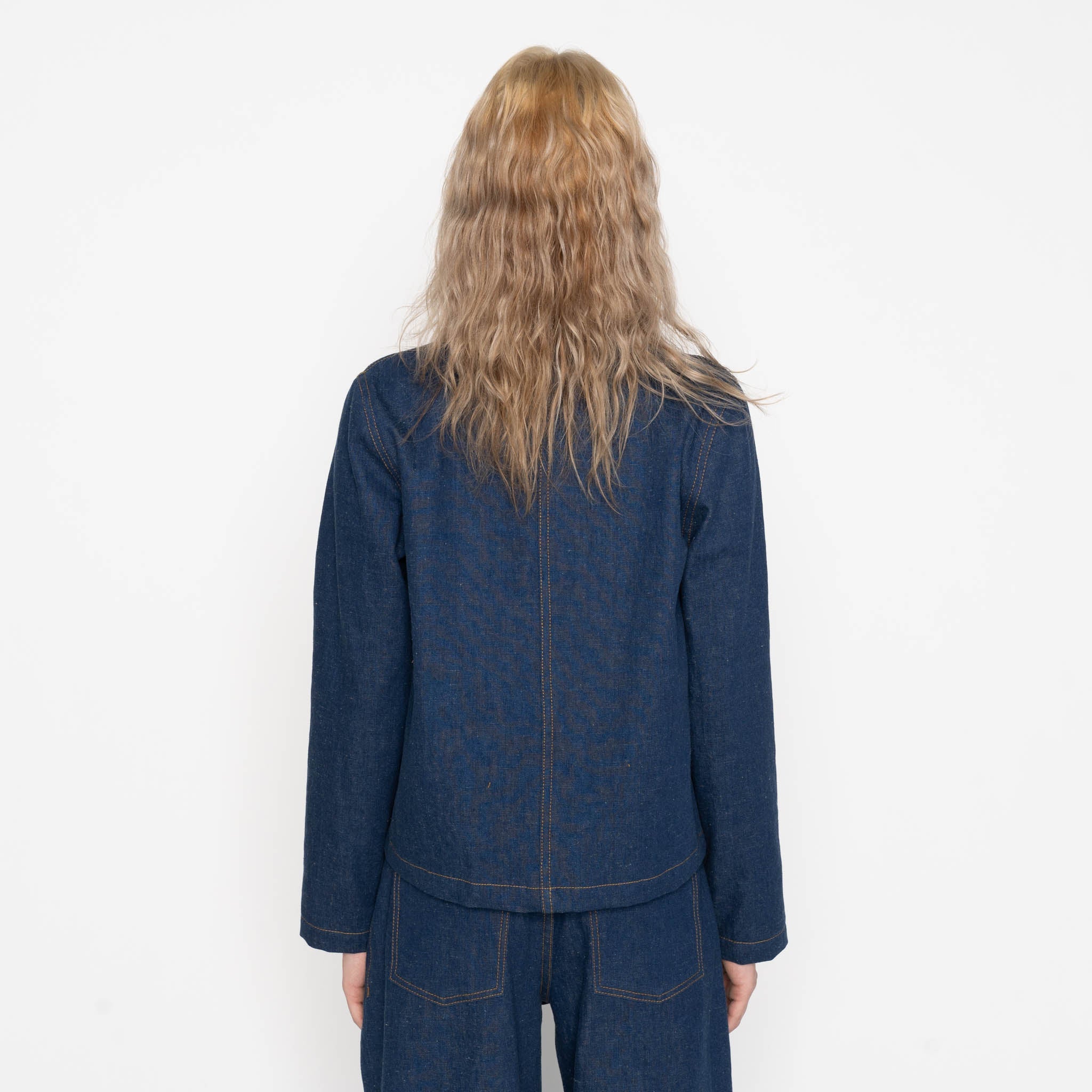 Gracie Jacket - 2x1 Dungaree Nep Denim - Mid Indigo by Naked & Famous Denim