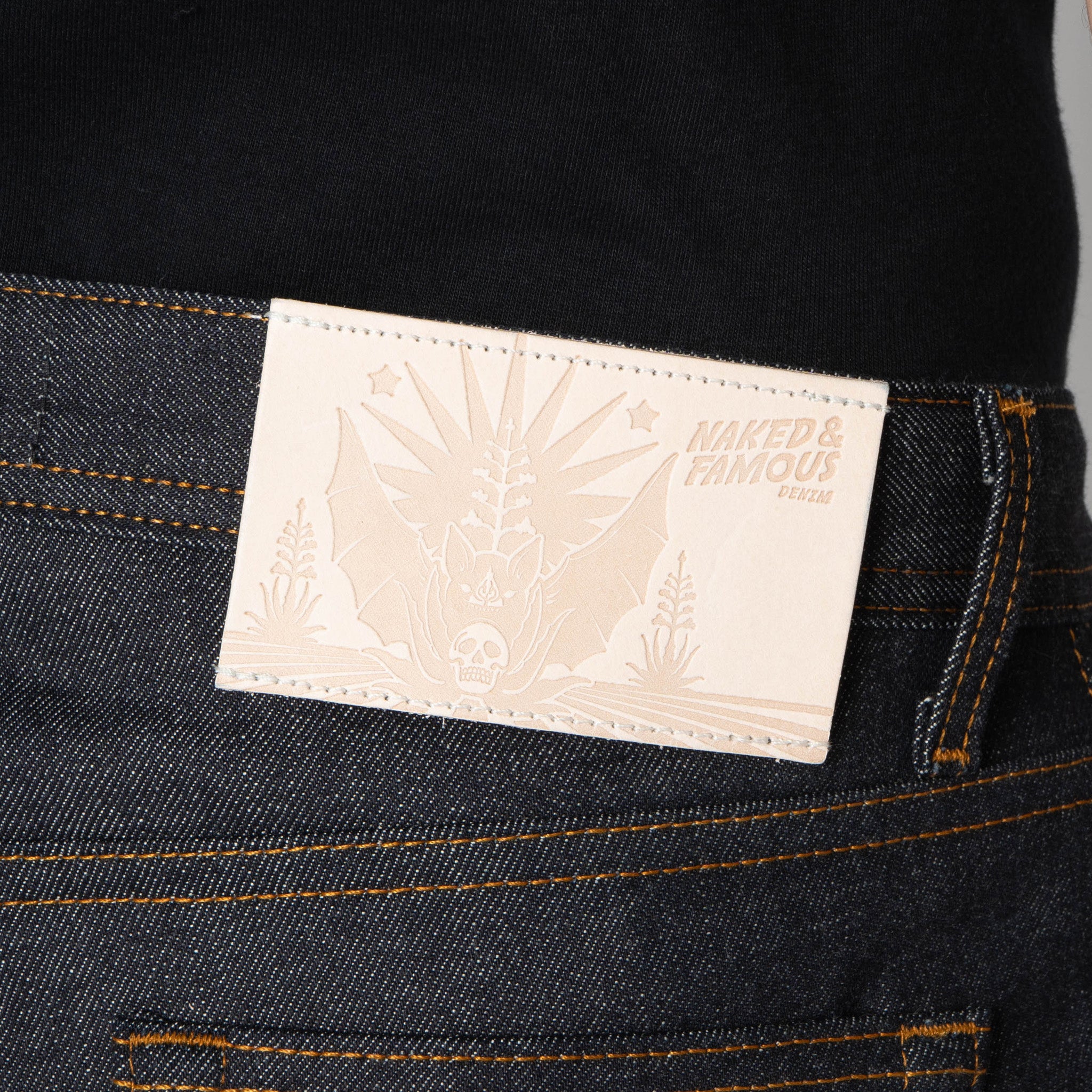 Weird Guy - Dia De Los Muertos Selvedge - Bat by Naked & Famous Denim