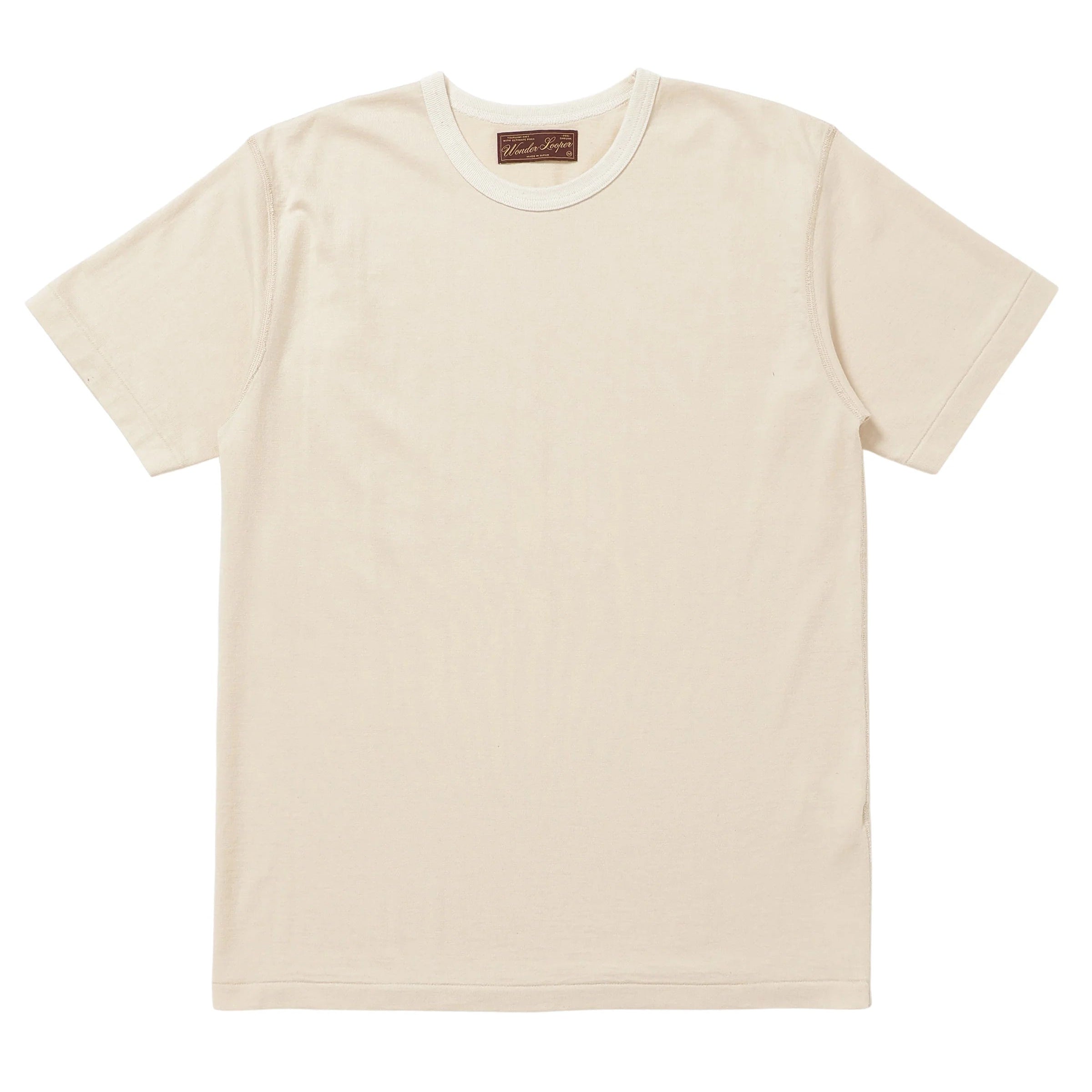 Crewneck T-shirt - Ultimate Pima Tsuriami - Ecru by Wonder Looper
