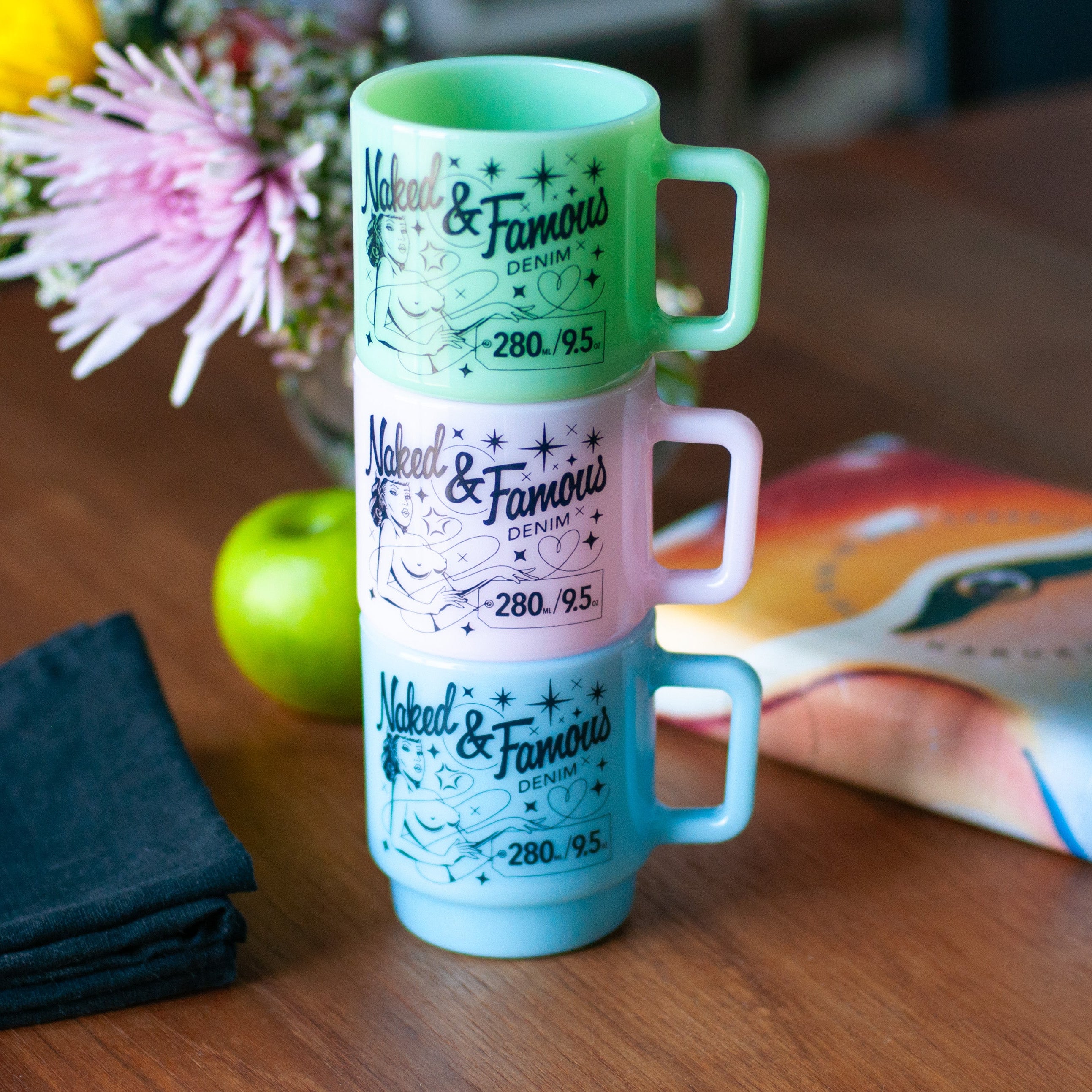 Milk Glass Stackable Mug - Delphite Blue by Naked & Famous Denim