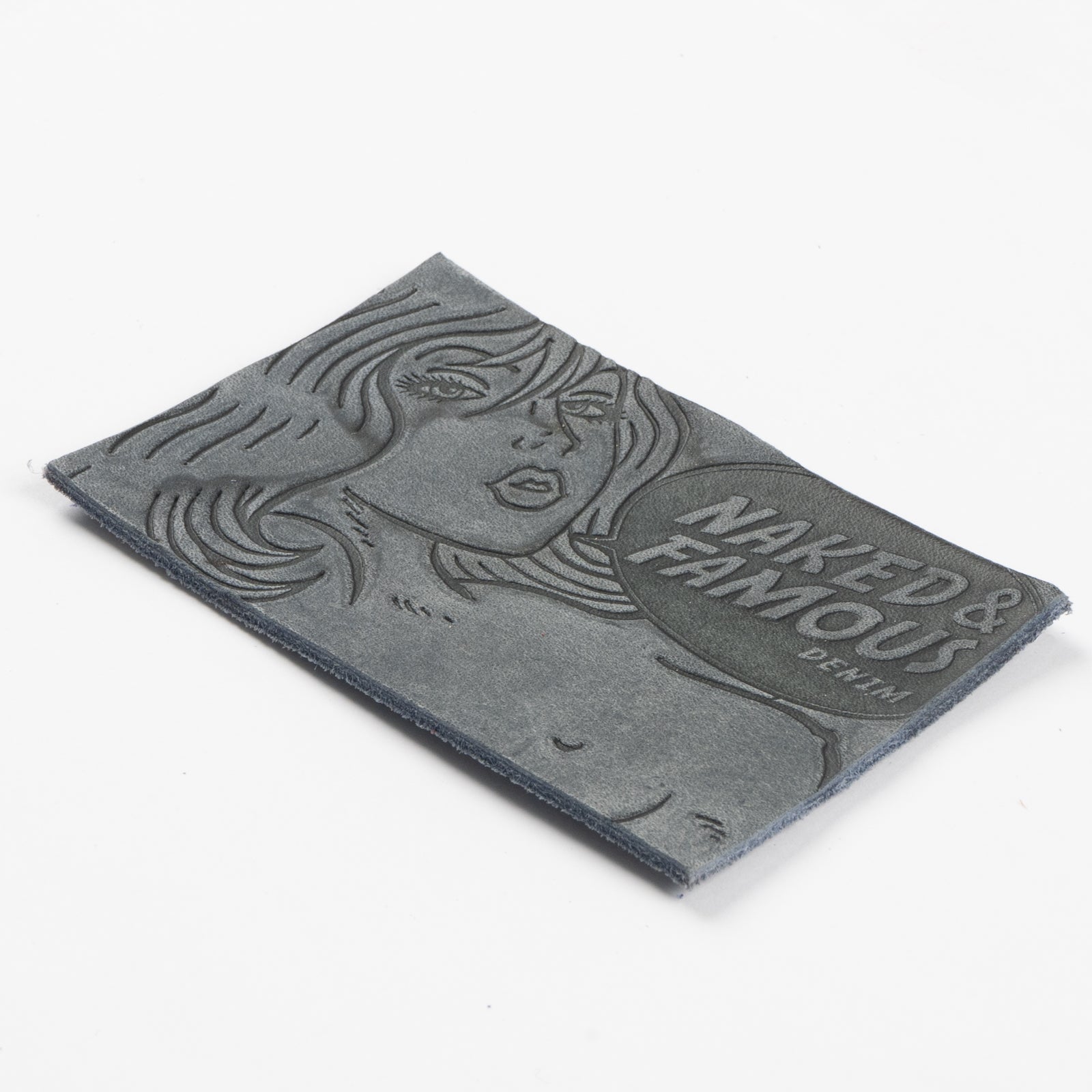 Tragic Blond Leather Patch - Blue Pull Up by Naked & Famous Denim
