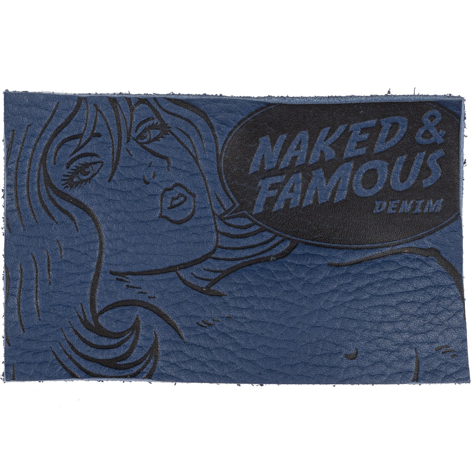 Tragic Blond Leather Patch - Cobalt Lamb by Naked & Famous Denim