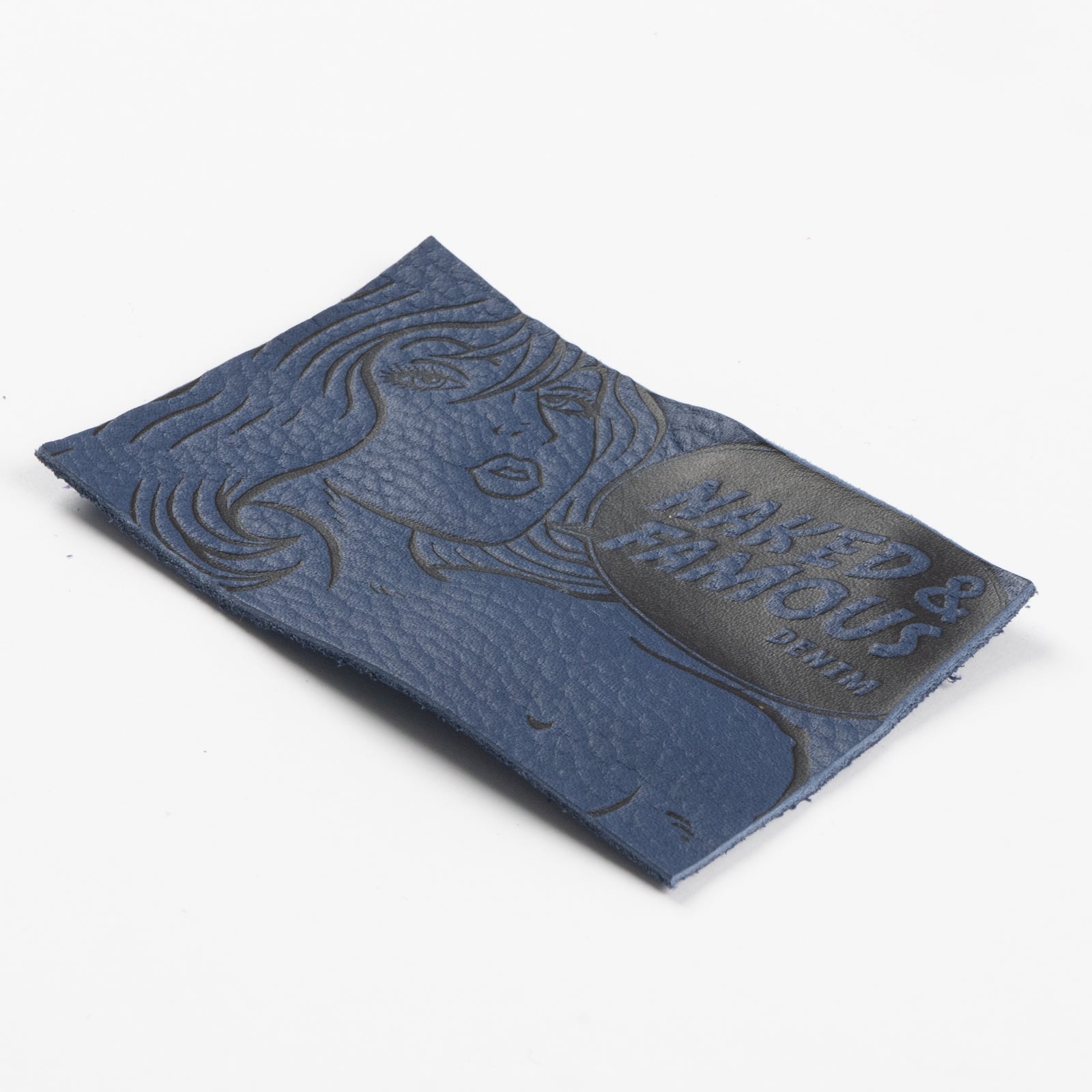 Tragic Blond Leather Patch - Cobalt Lamb by Naked & Famous Denim