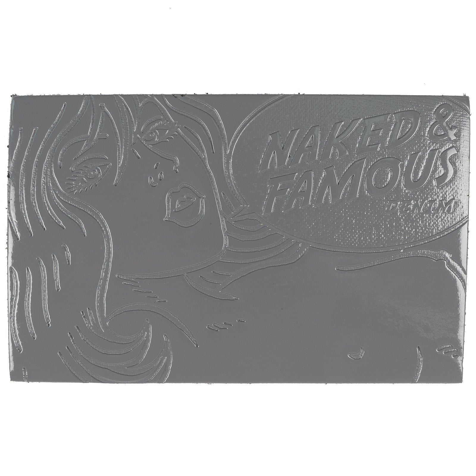 Tragic Blond Leather Patch - Patent Grey by Naked & Famous Denim