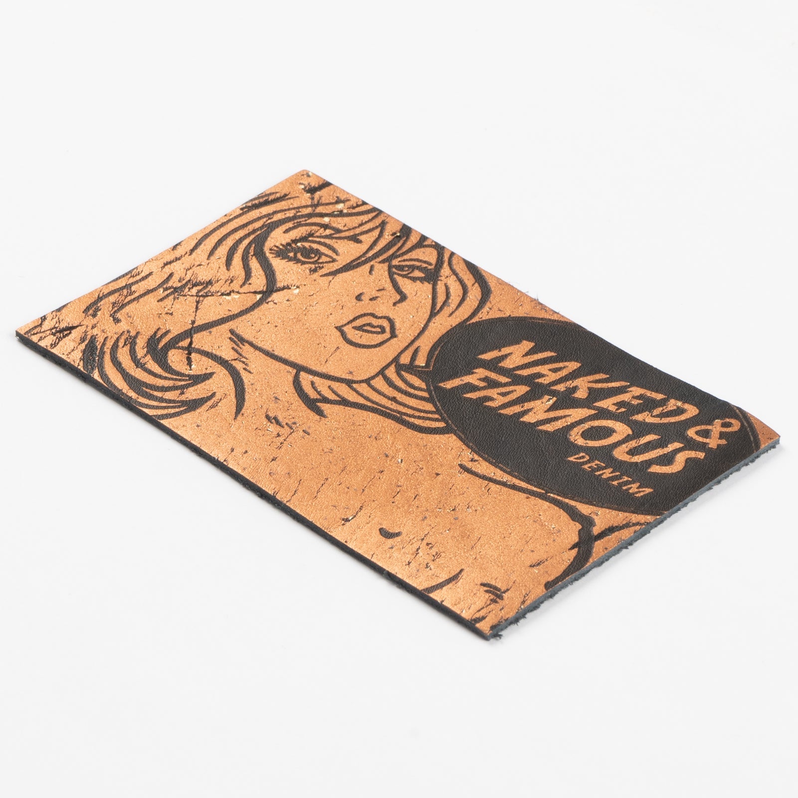 Tragic Blond Leather Patch - Copper by Naked & Famous Denim