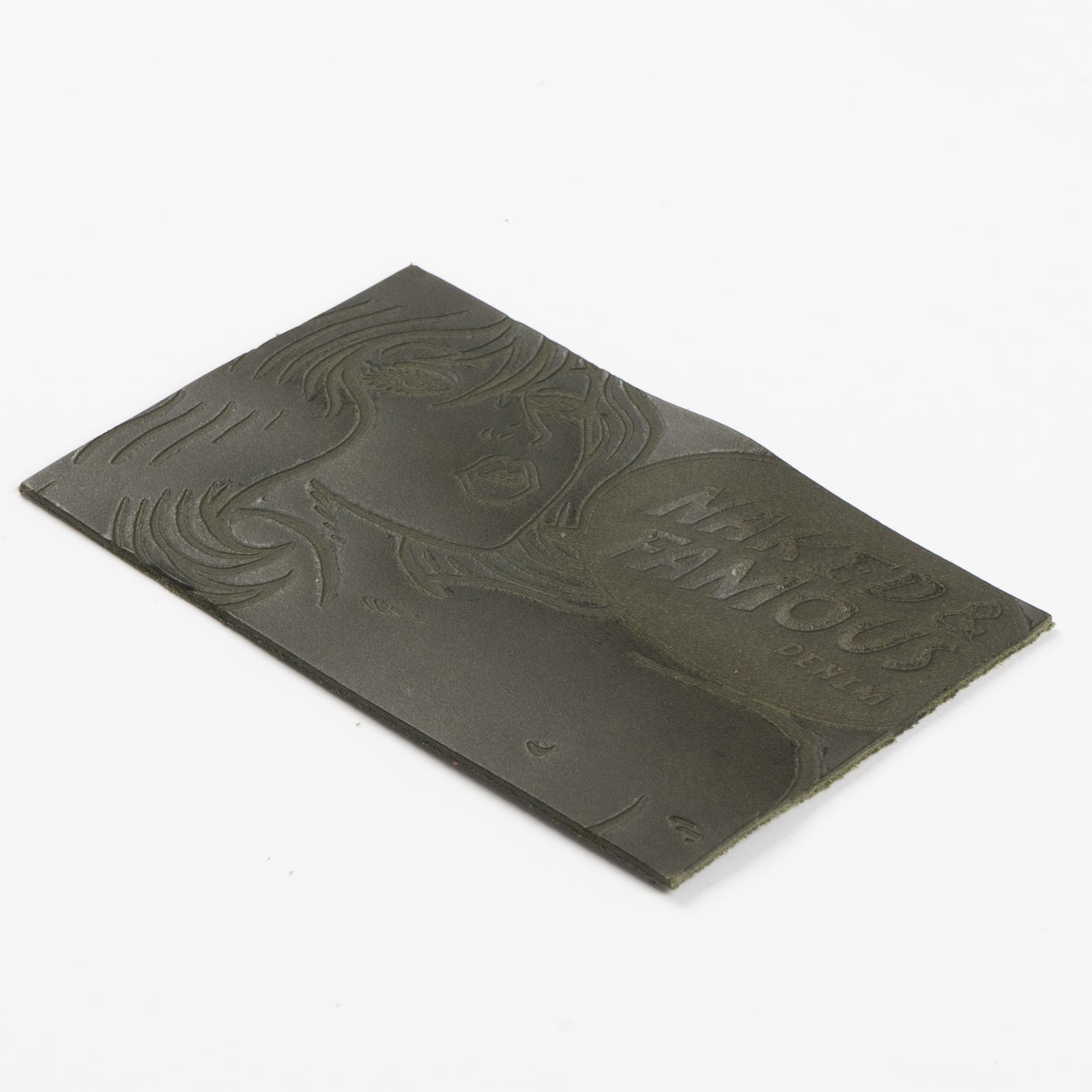 Tragic Blond Leather Patch - Green Pull Up by Naked & Famous Denim