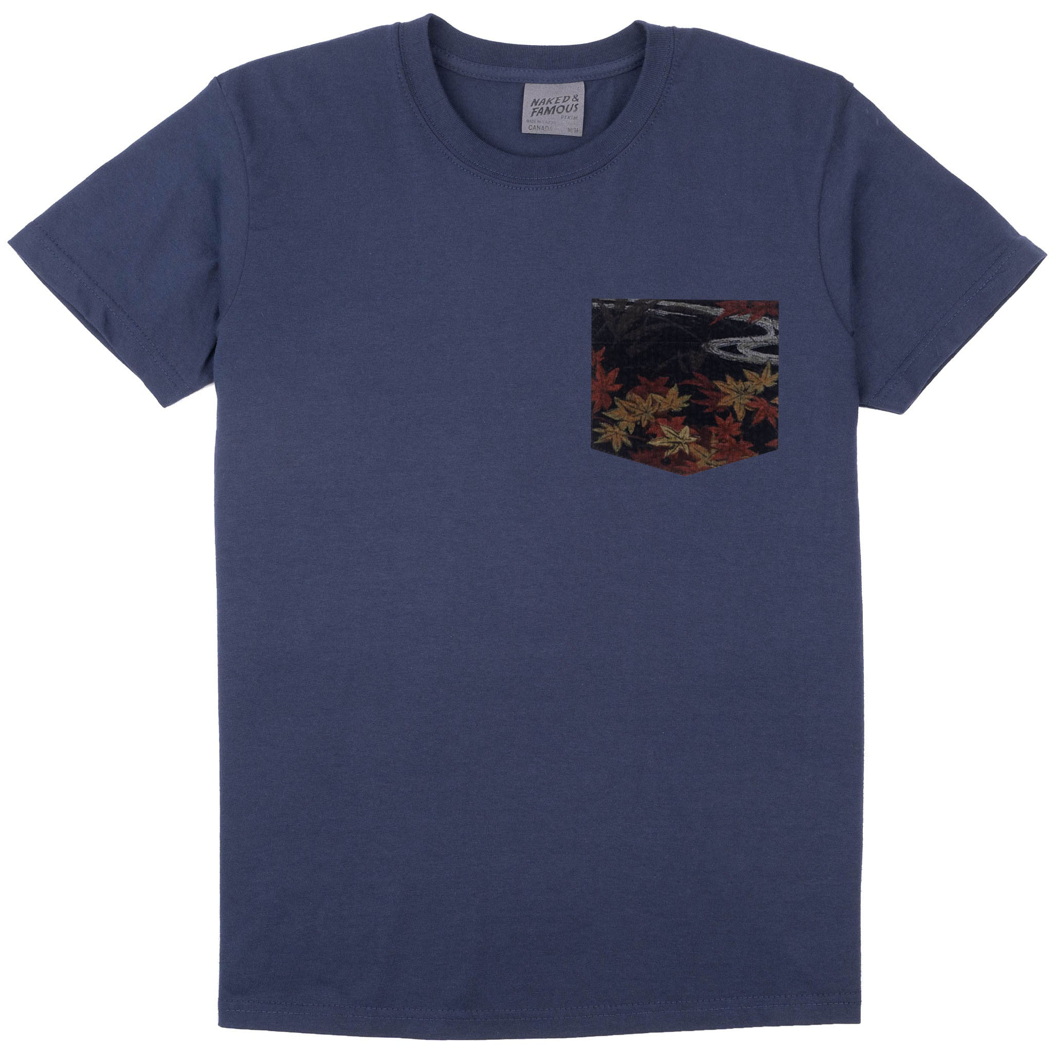 Pocket Tee - Navy - Printed Autumn - Navy by Naked & Famous Denim