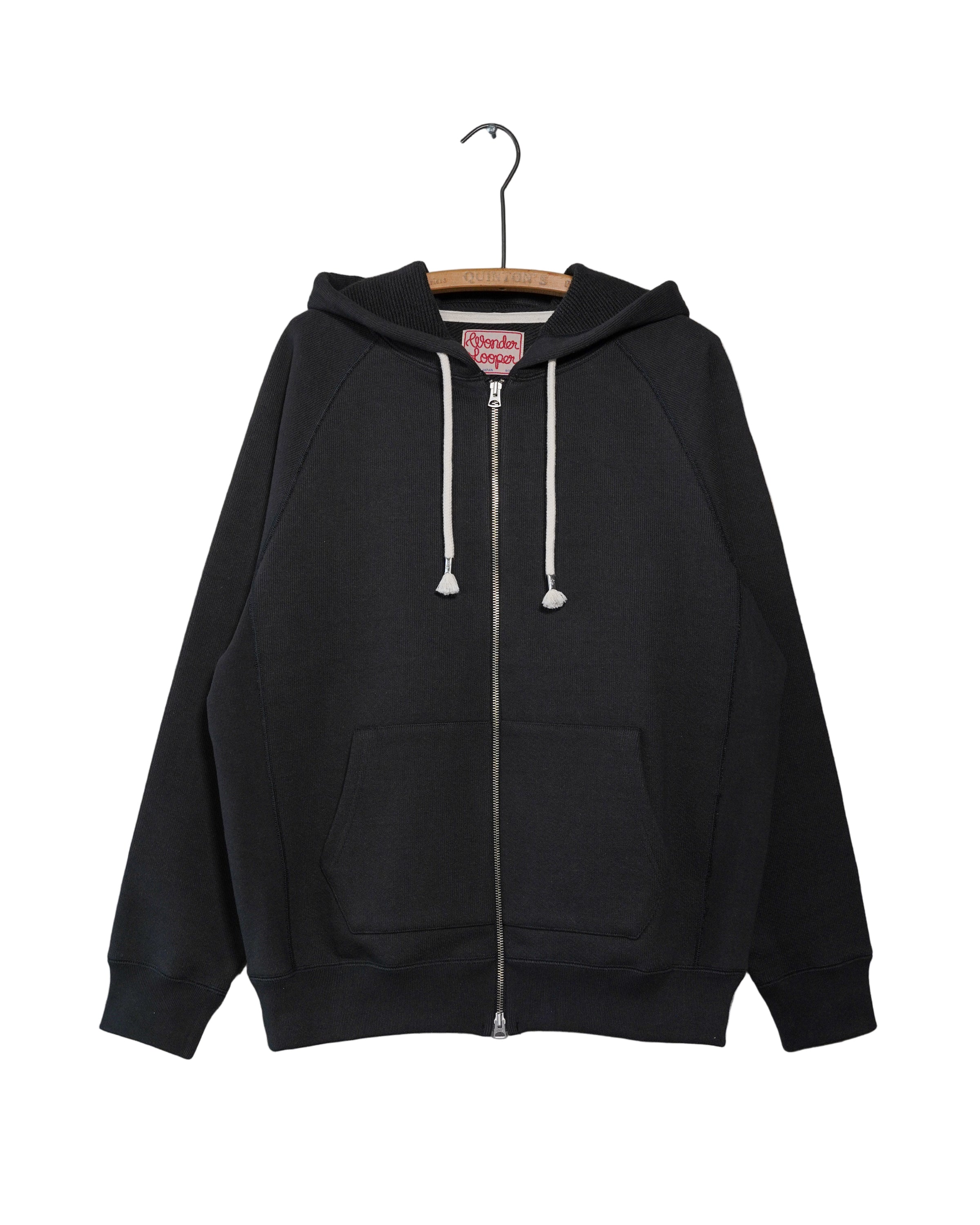 Zip Hoodie - 876gsm Double Heavyweight French Terry - Sumi Black by Wonder Looper