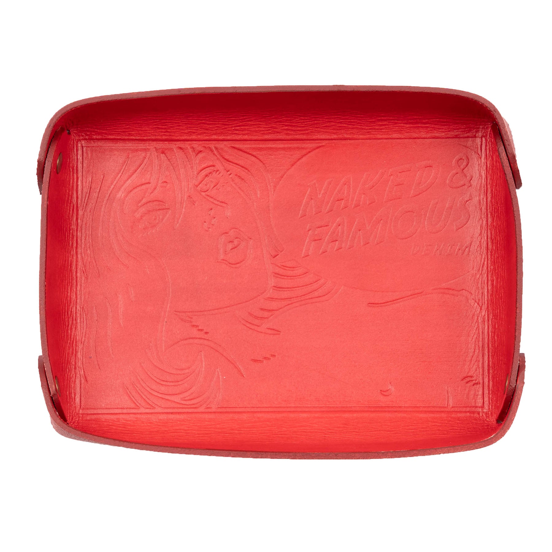 Valet Tray - Bovine Leather - Red by Naked & Famous Denim