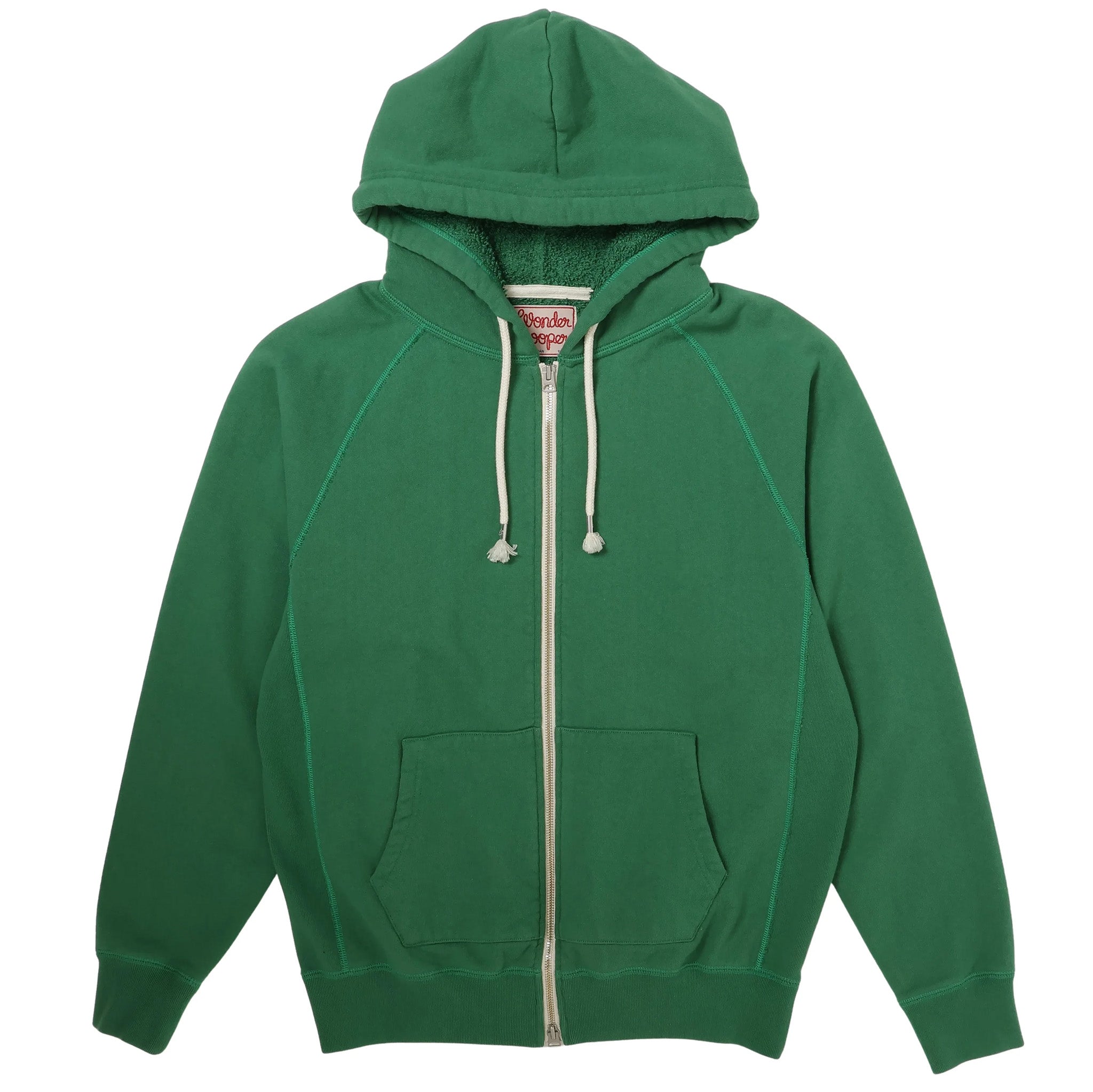 Zip Hoodie - Super Looper French Terry - Varsity Green by Wonder Looper