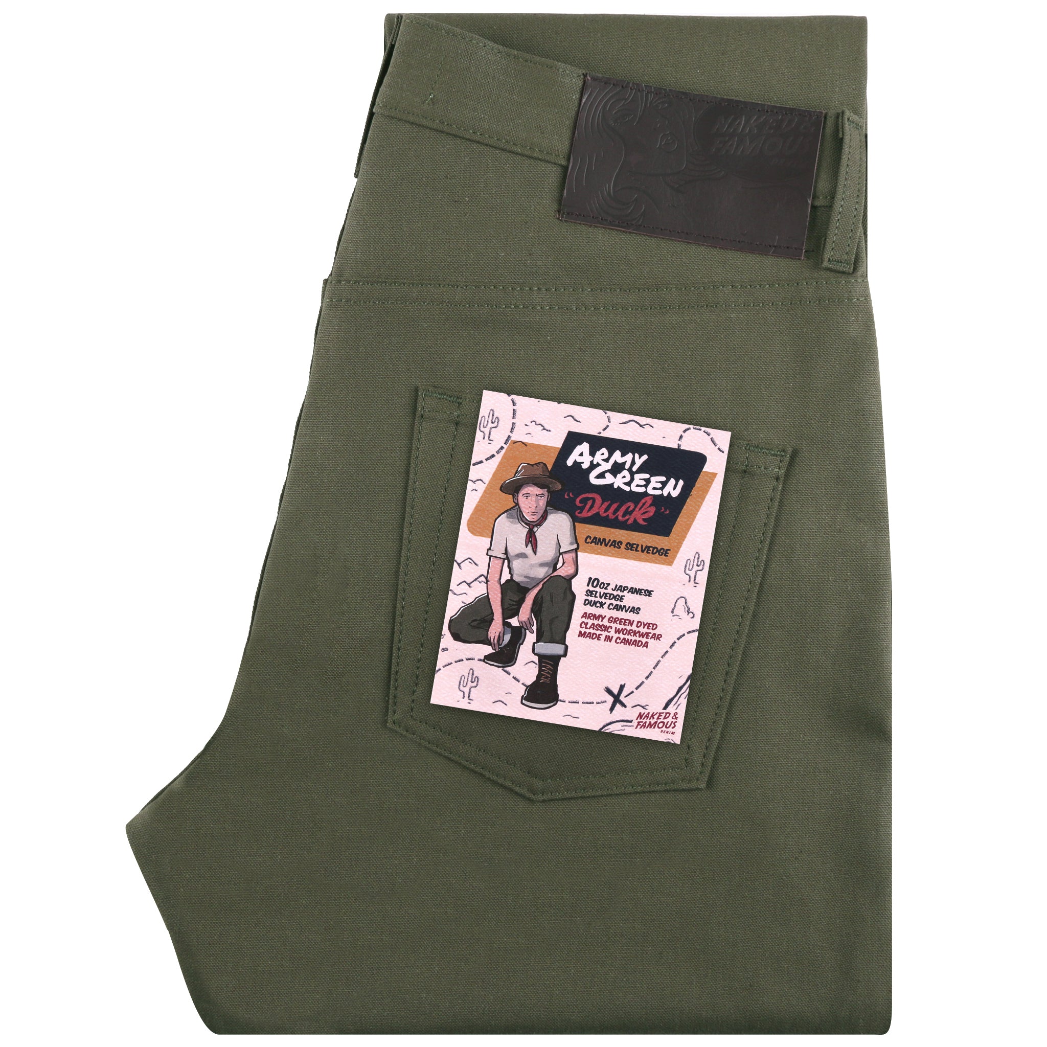 Easy Guy - Army Green Duck Selvedge by Naked & Famous Denim