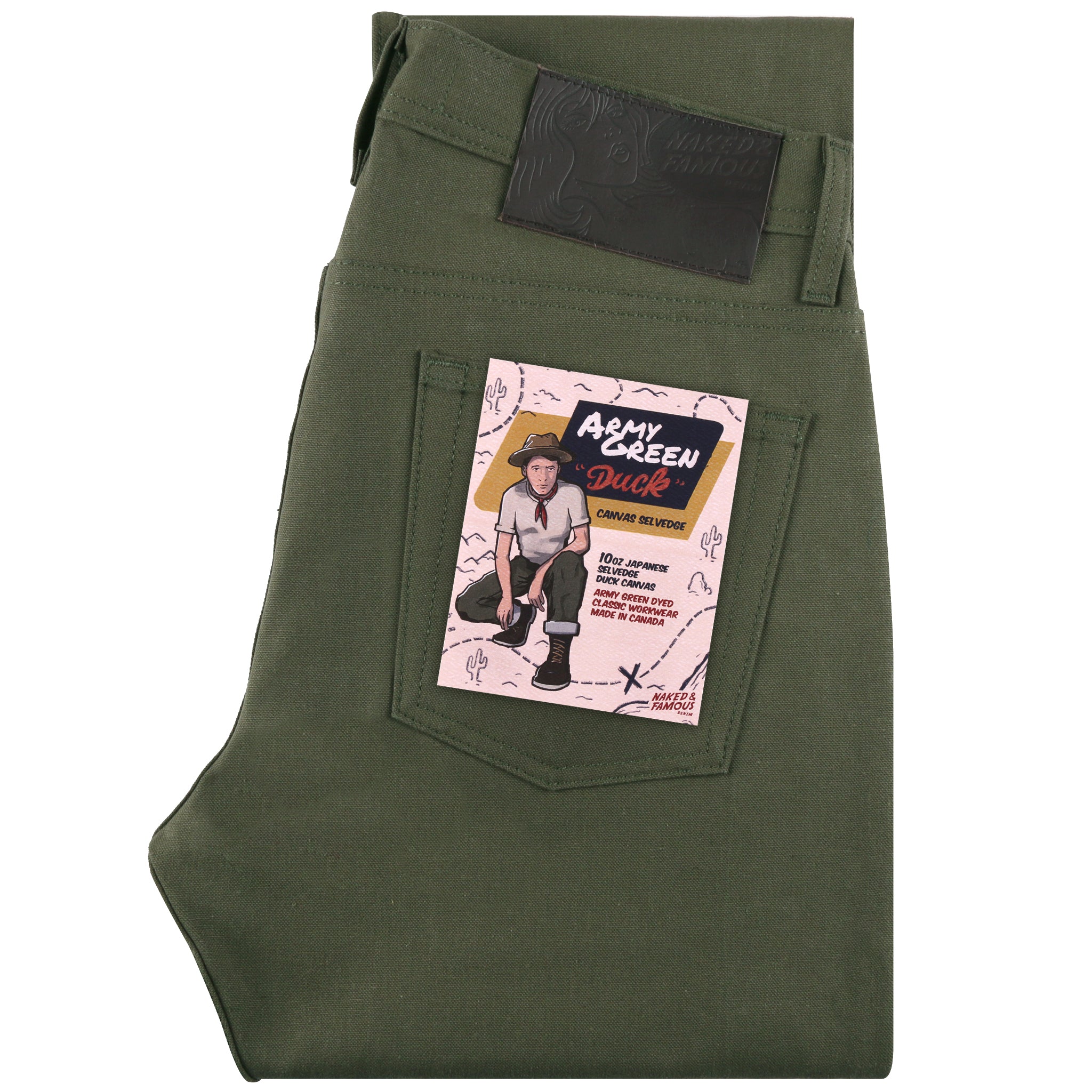 True Guy - Army Green Duck Selvedge by Naked & Famous Denim