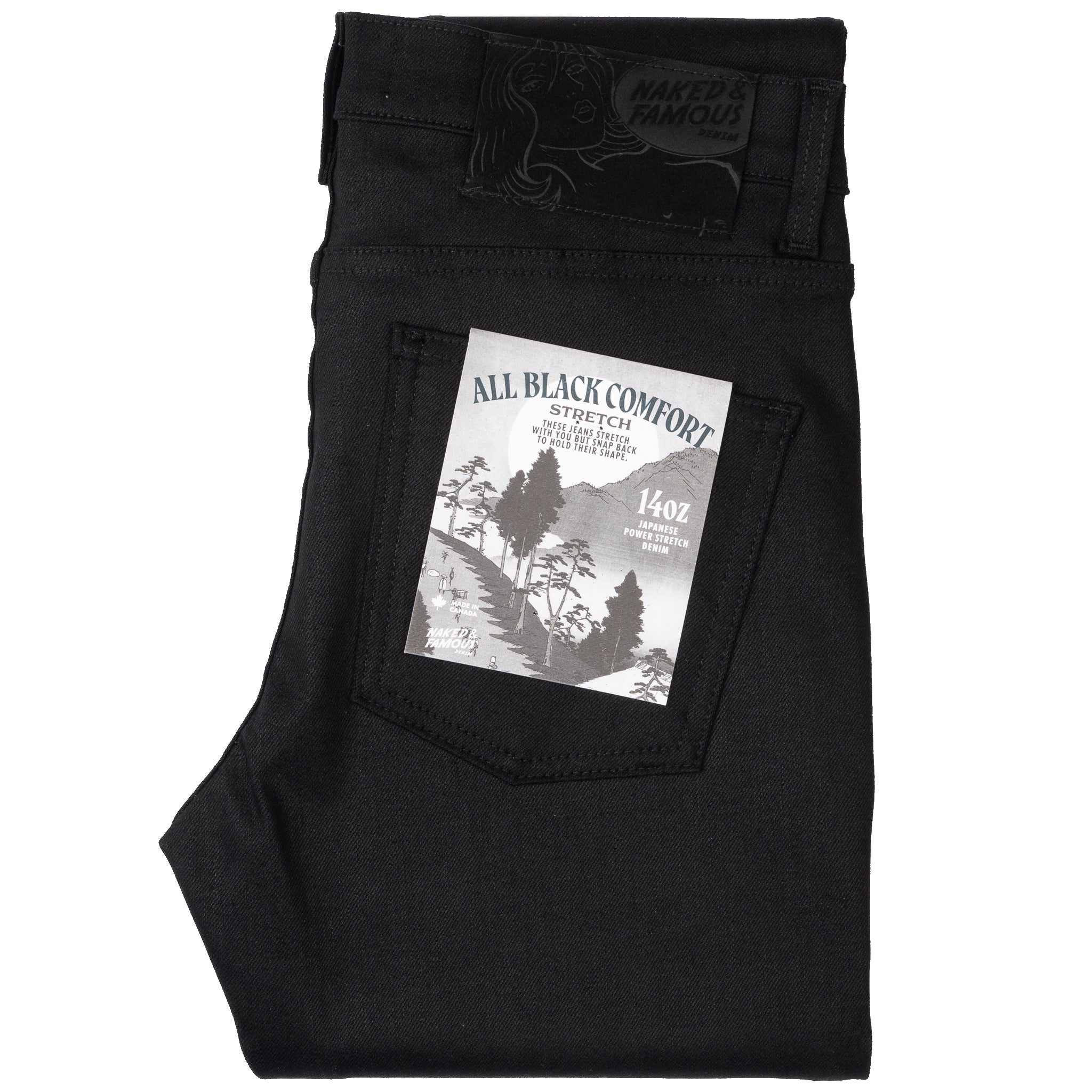 Super Guy - All Black Comfort Stretch by Naked & Famous Denim