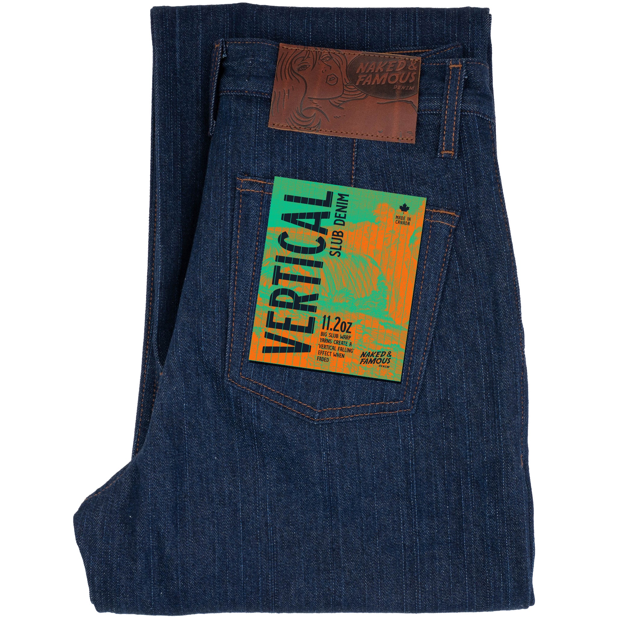 Pleated Trouser - Vertical Slub Denim by Naked & Famous Denim