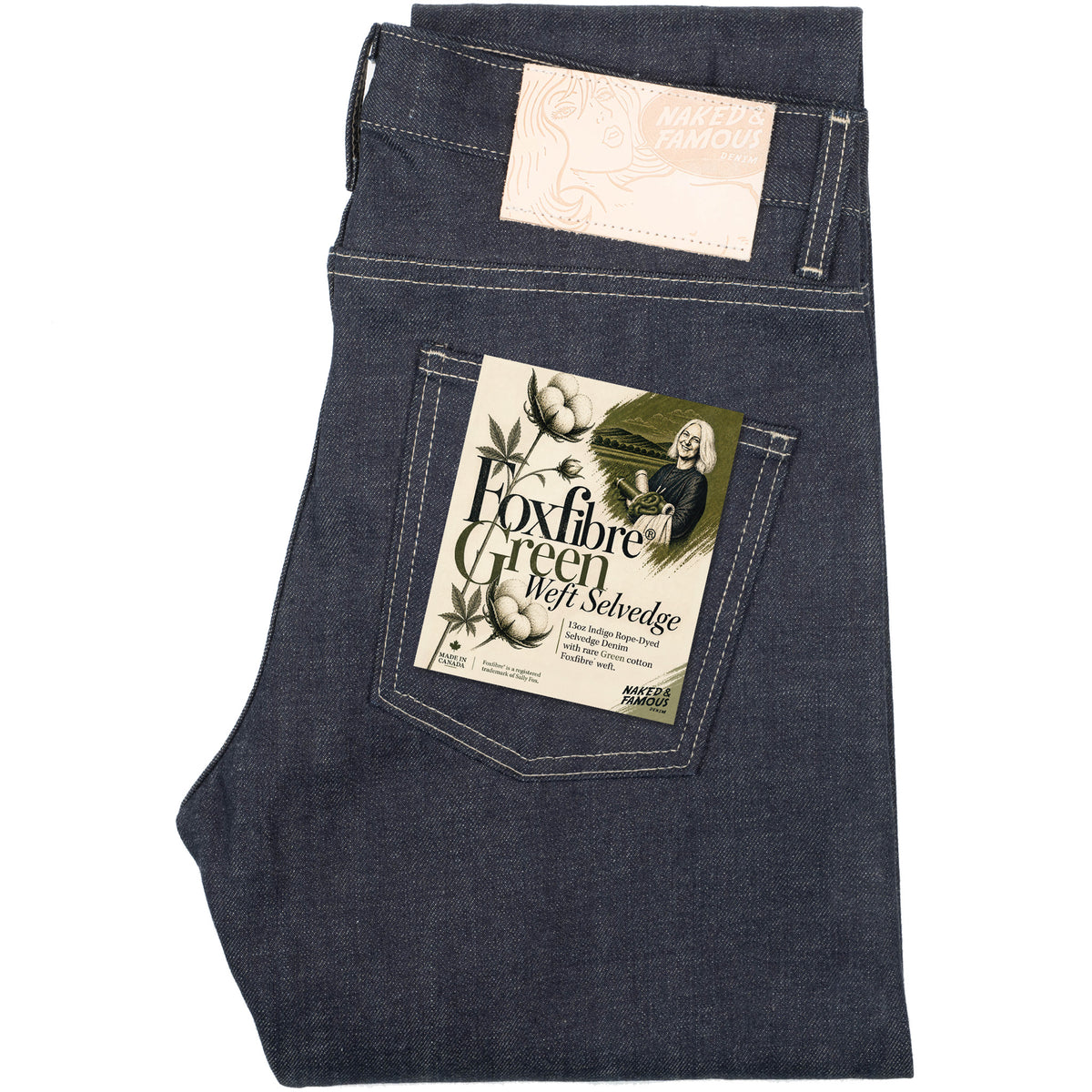 Super Guy - Fox Fibre Green Weft by Naked & Famous Denim