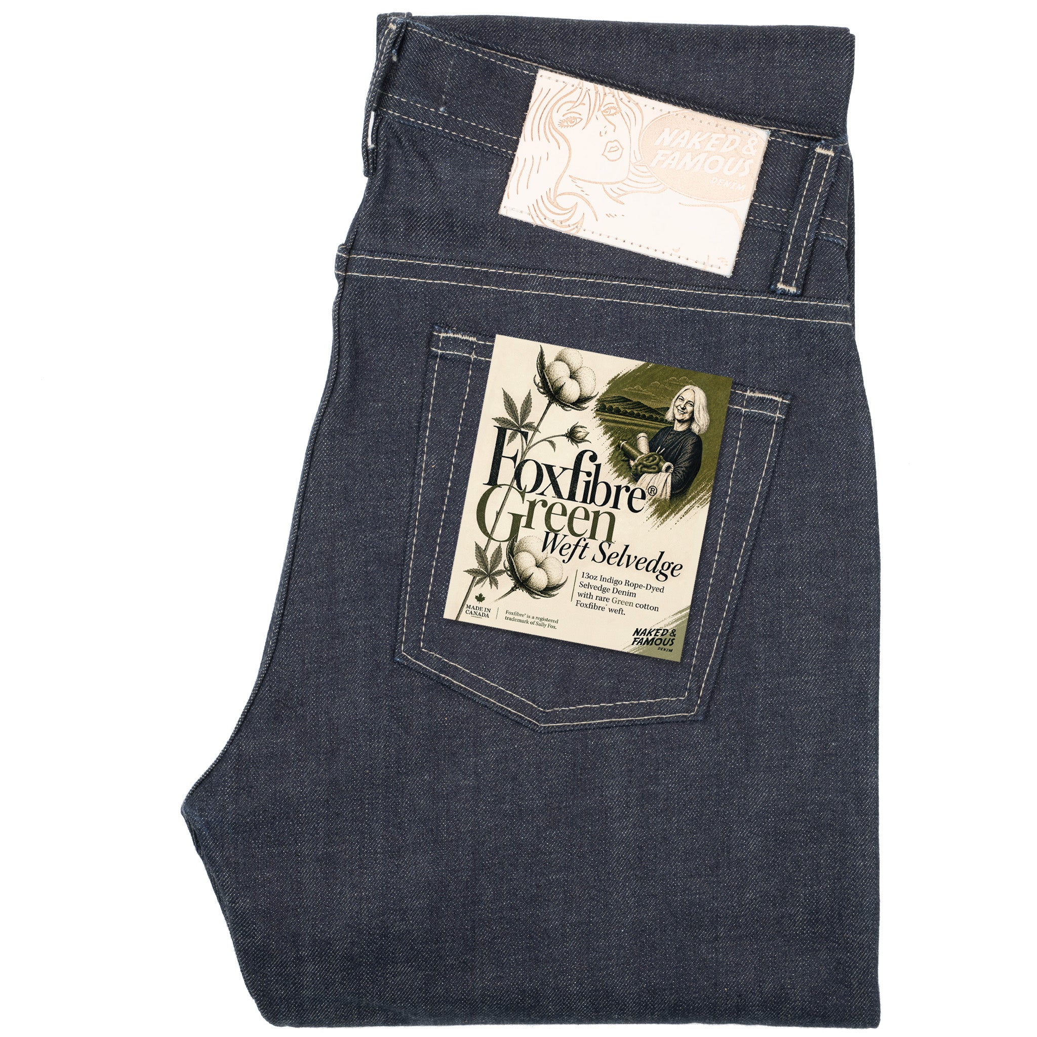 Weird Guy - Fox Fibre Green Weft by Naked & Famous Denim